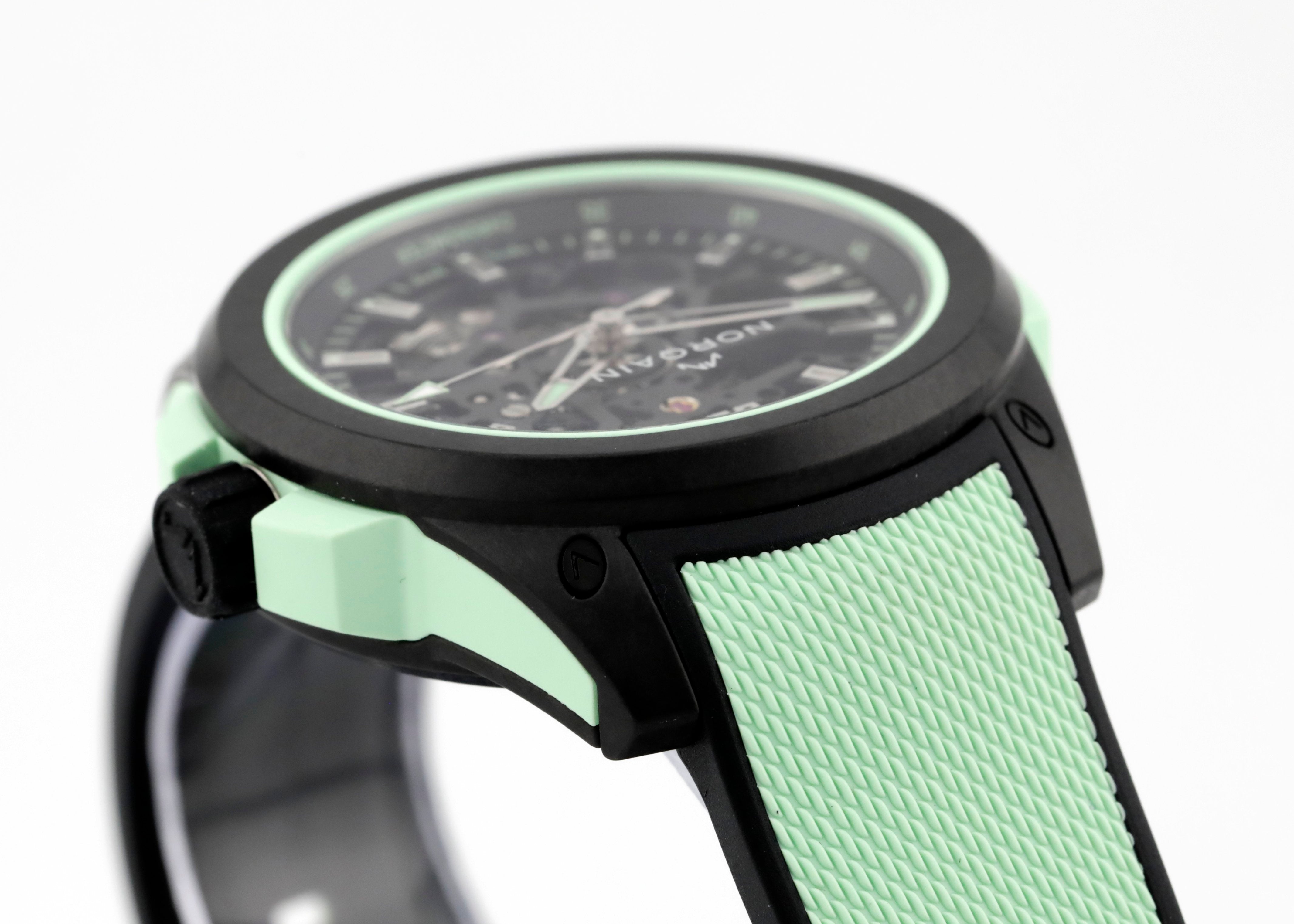 Pre Owned Norqain Wild One Skeleton Limited Edition Mint Green Ref# N3001.07Q03.B01.R03