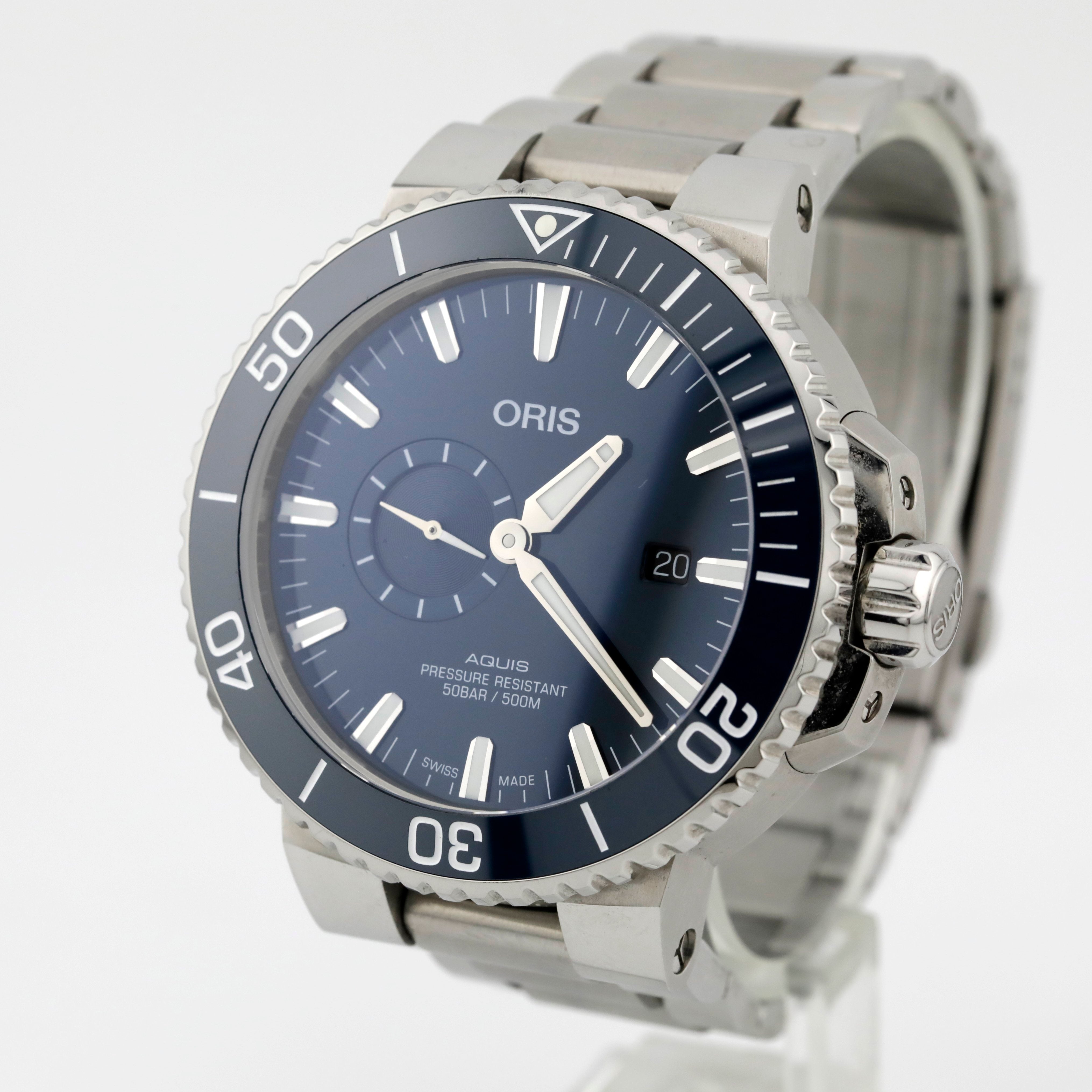Pre Owned Oris Aquis Small Seconds Date Ref# 01 743 7733 4155