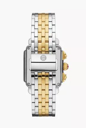 Michele Deco Two-Tone 18k Gold-Plated Diamond Bezel Ref# mww06a000808
