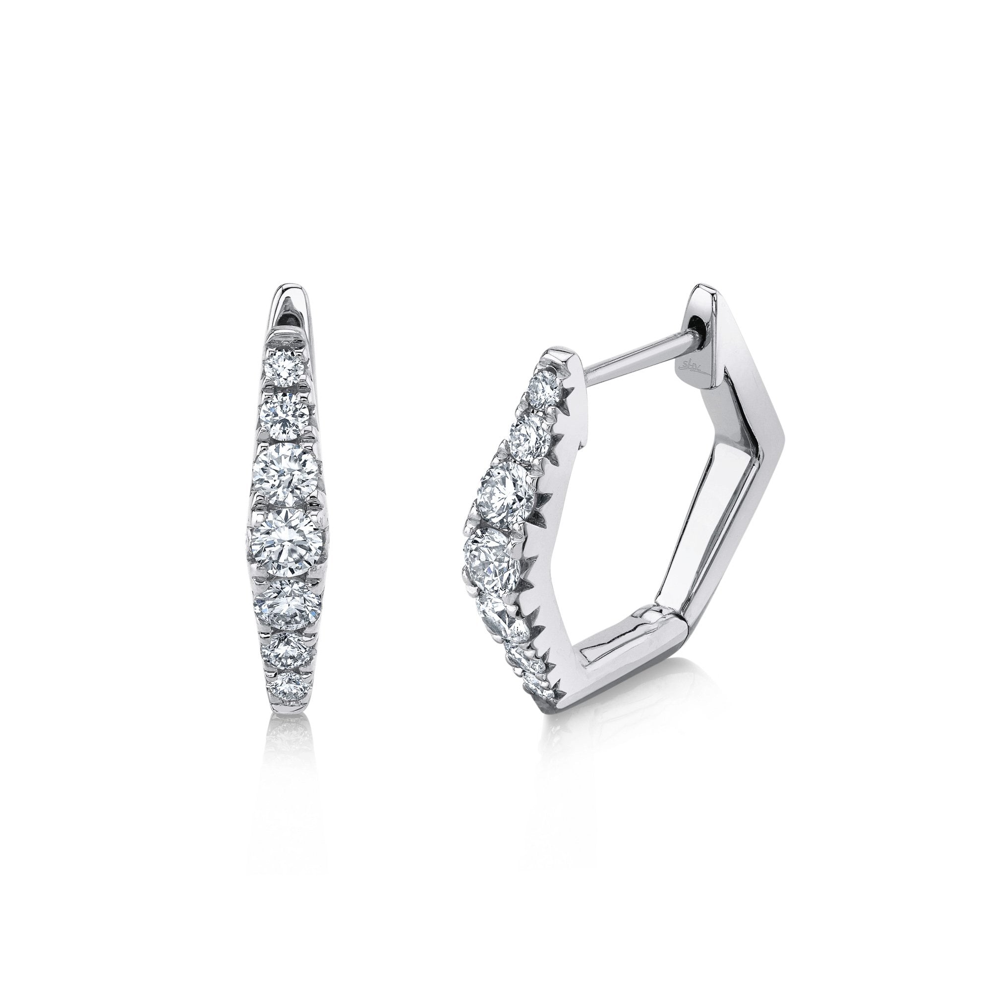 Shy Creation Diamond Huggie Earrings