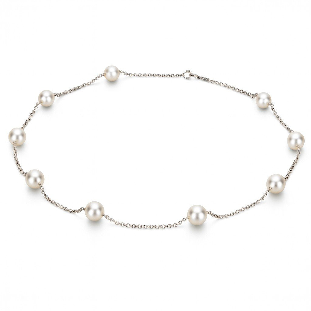 Pearl Tin Cup Necklace