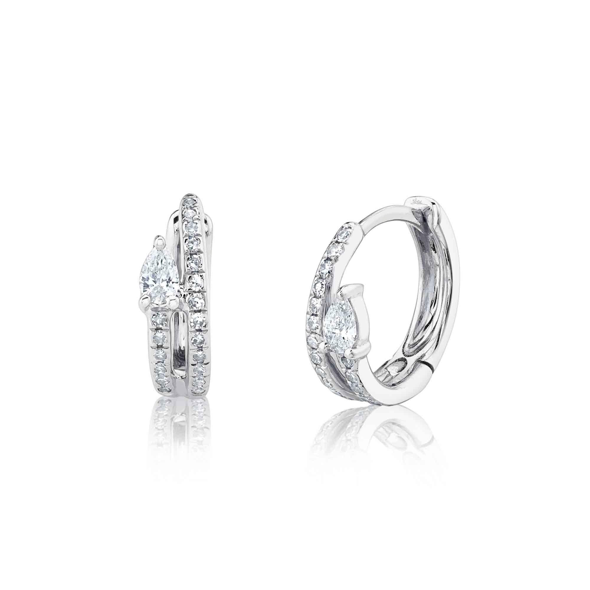 Shy Creation Diamond Huggie Earrings