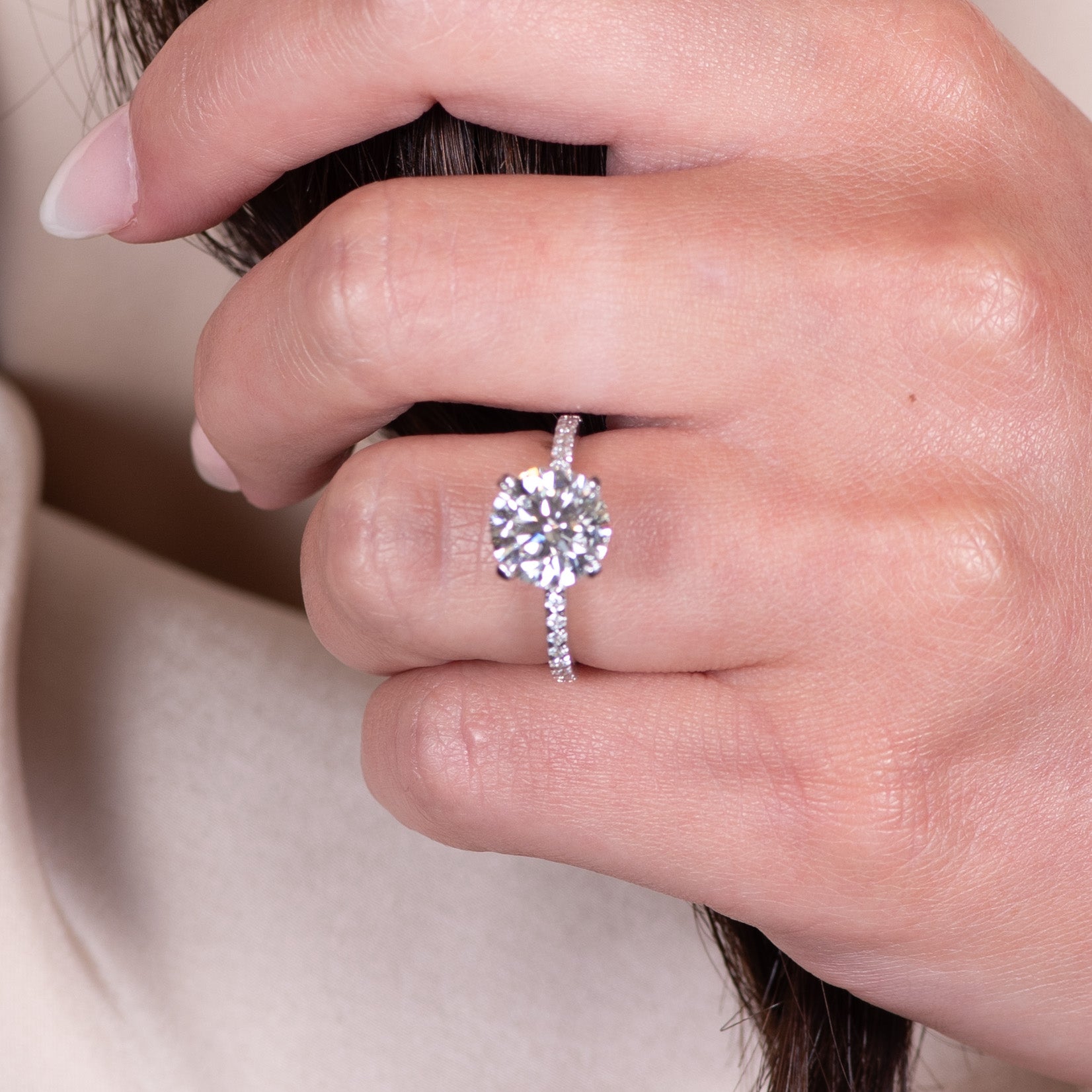 circle solitaire engagement ring