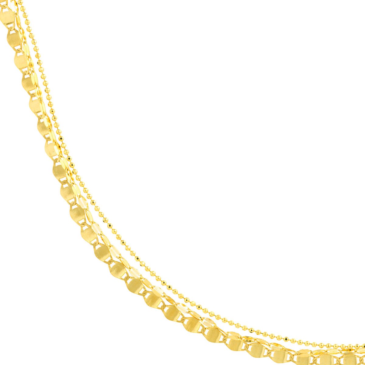 Triple Strand Gold Necklace
