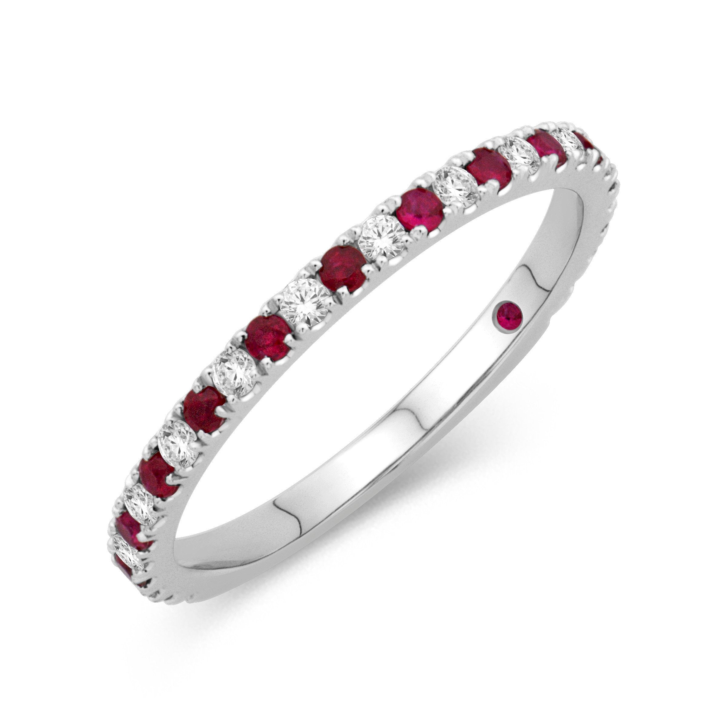 Diamond and Ruby Birthstone Band