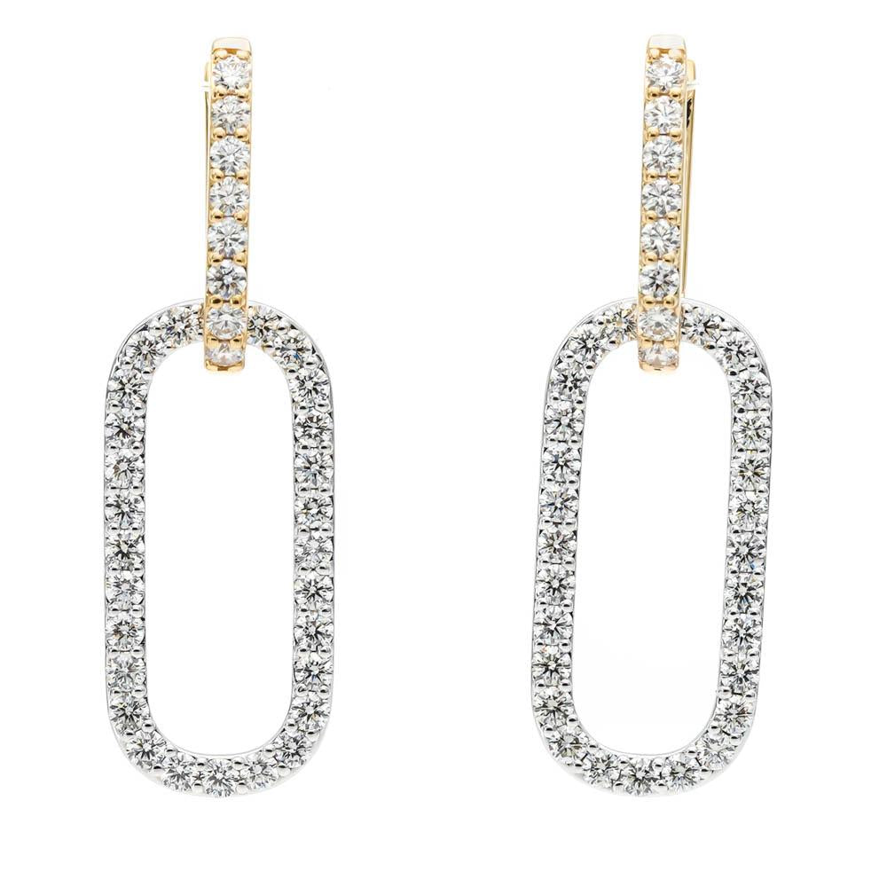 Diamond Link Dangle Earrings
