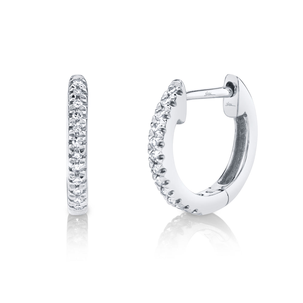 Shy Creation Diamond Huggie Earrings