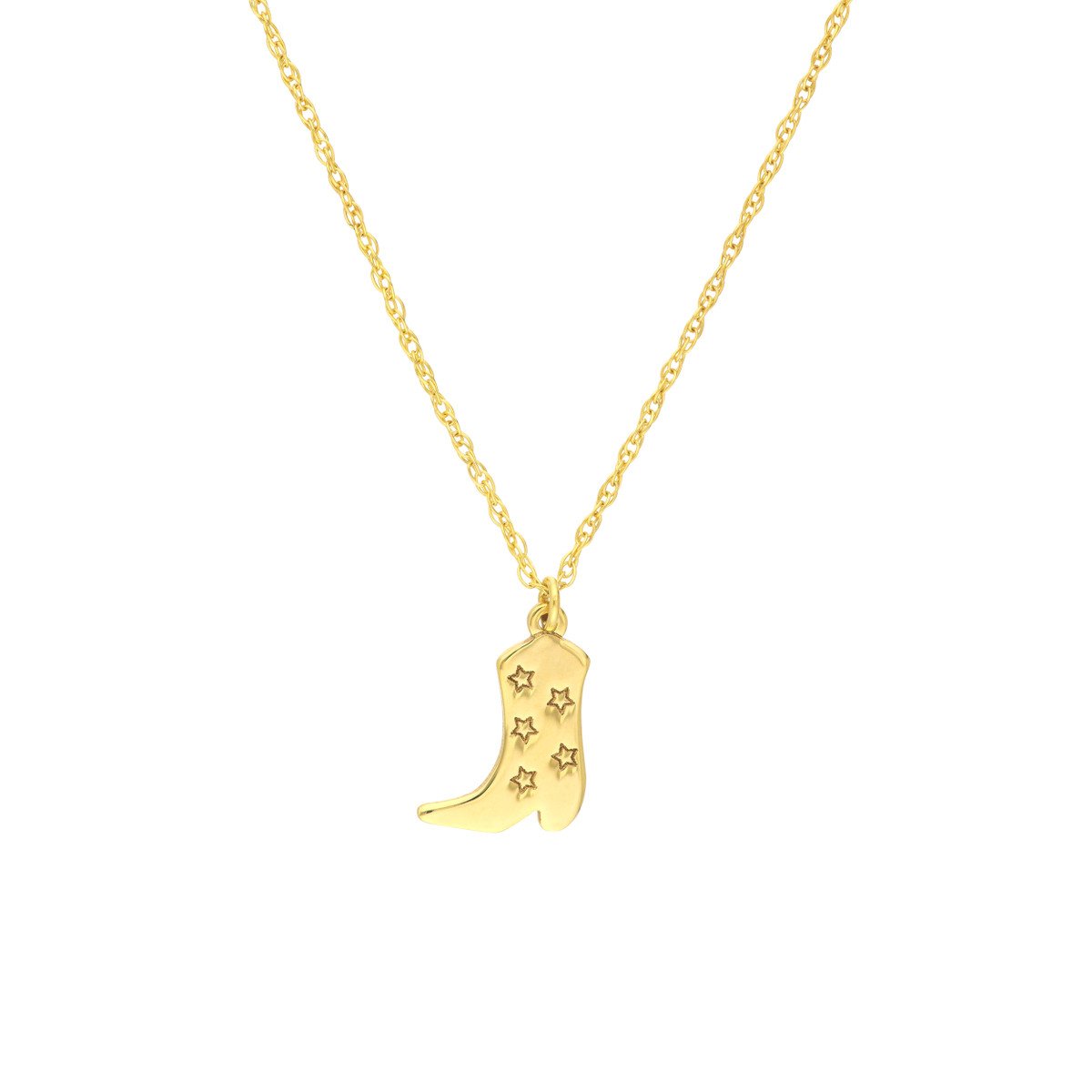 Gold Cowboy Boot Necklace