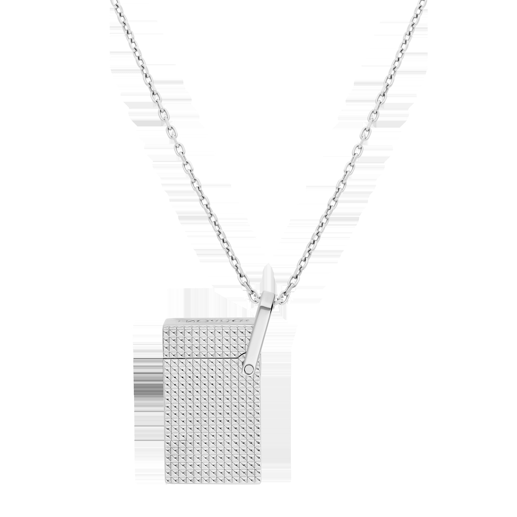 S.T. Dupont Lighter Necklace Silver Diamond Head