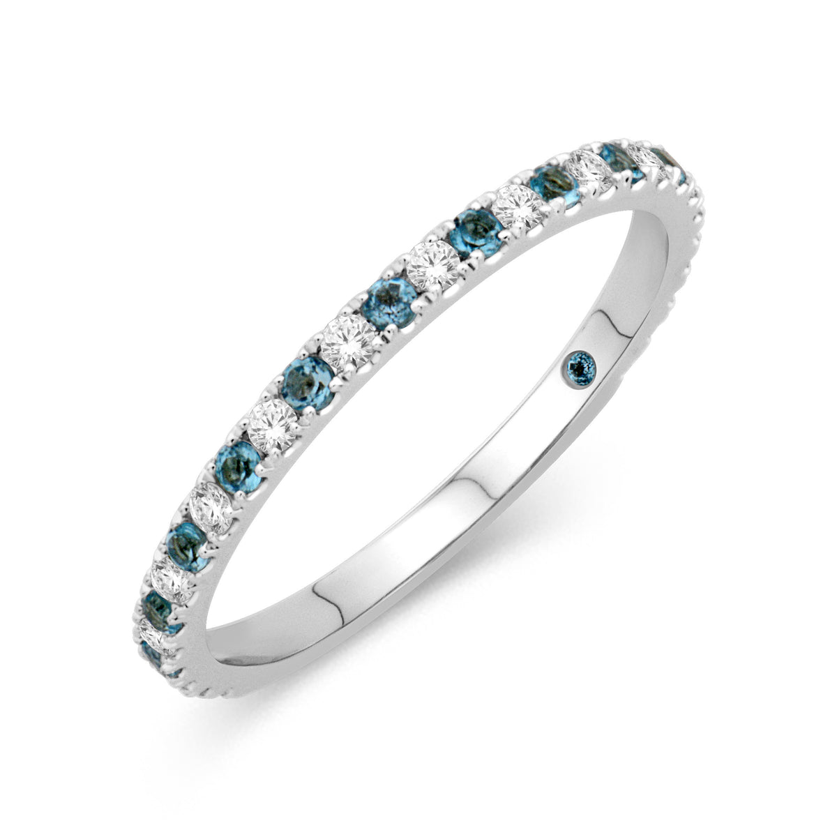 Diamond and Blue Topaz Band