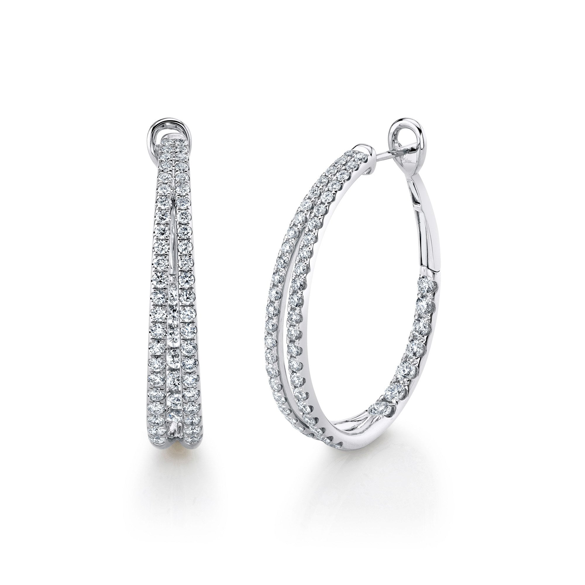 Shy Creation Diamond Hoop Earrings
