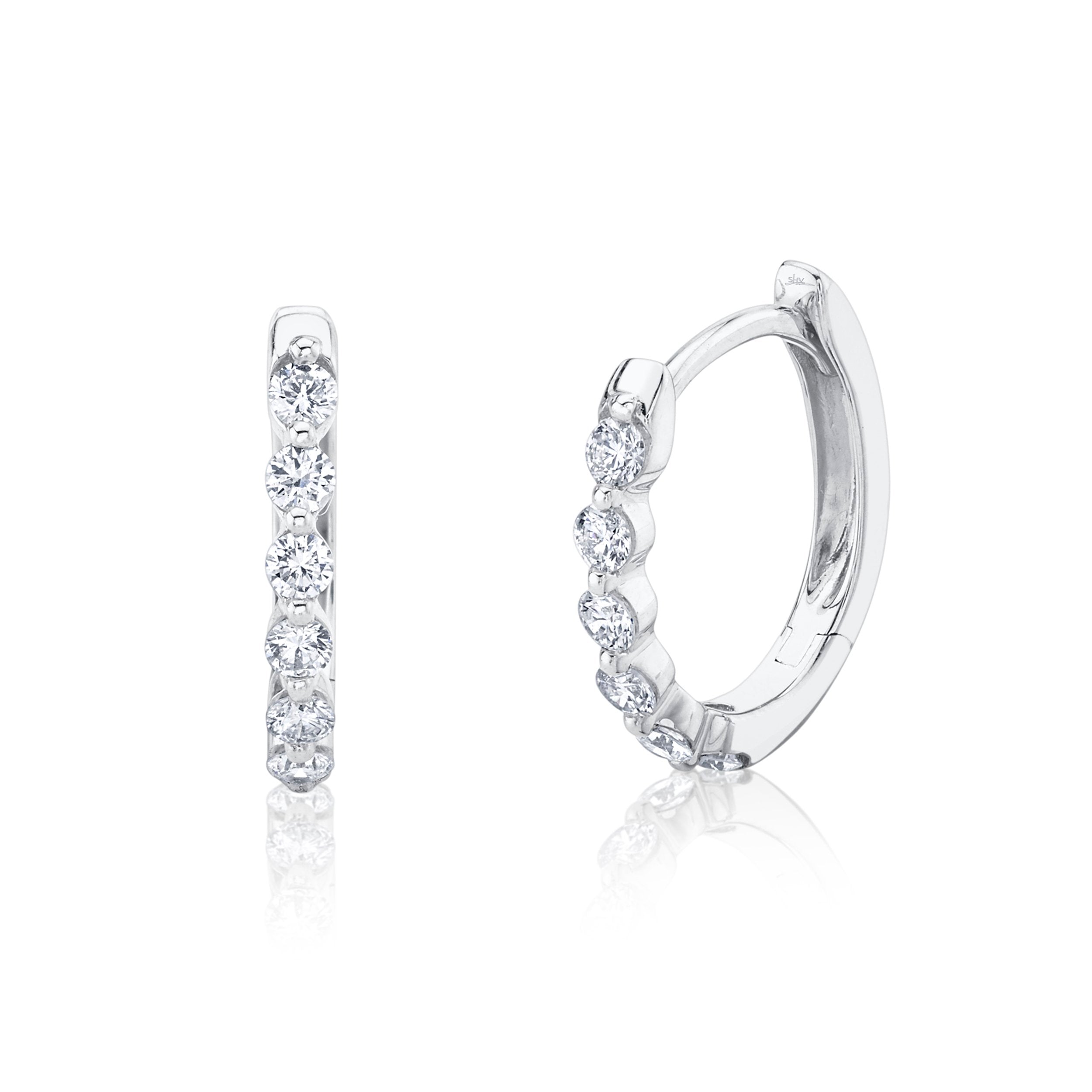 Shy Creation Diamond Huggie Earrings