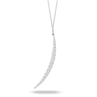 Doves Crescent Moon Diamond Pendant