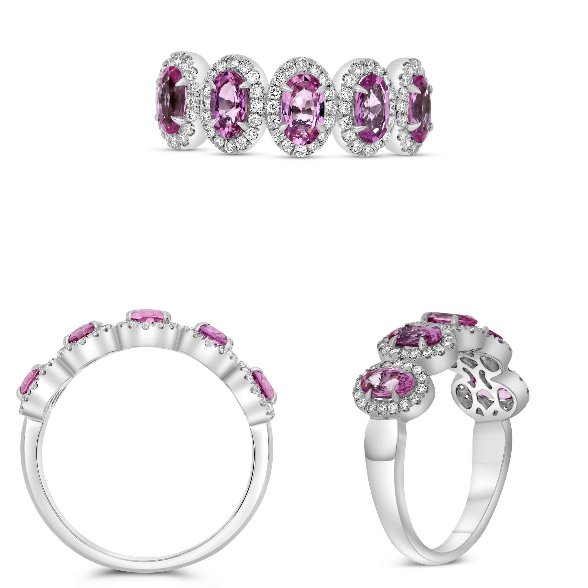 Pink Sapphire and Diamond Ring