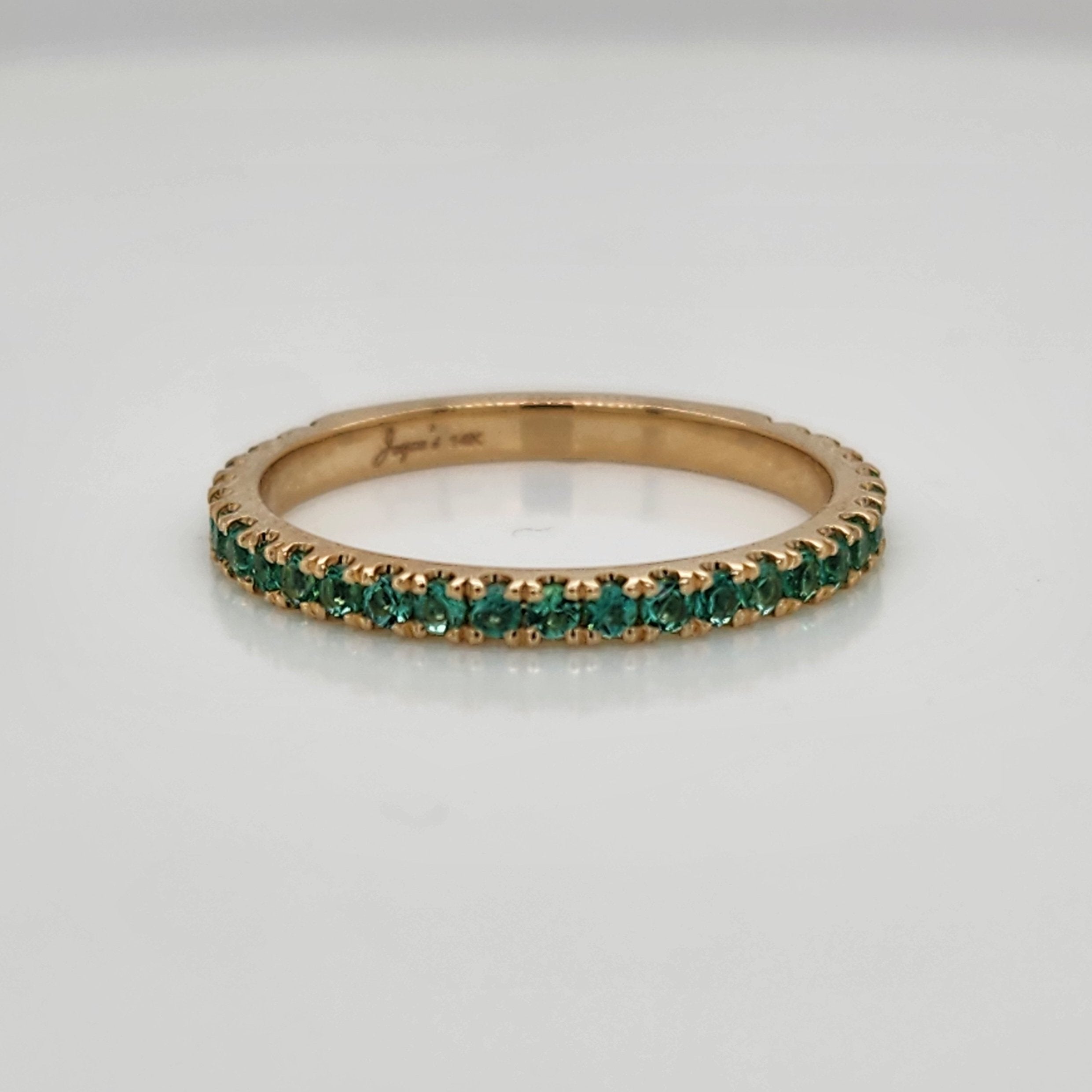 Green Emerald Birthstone Band