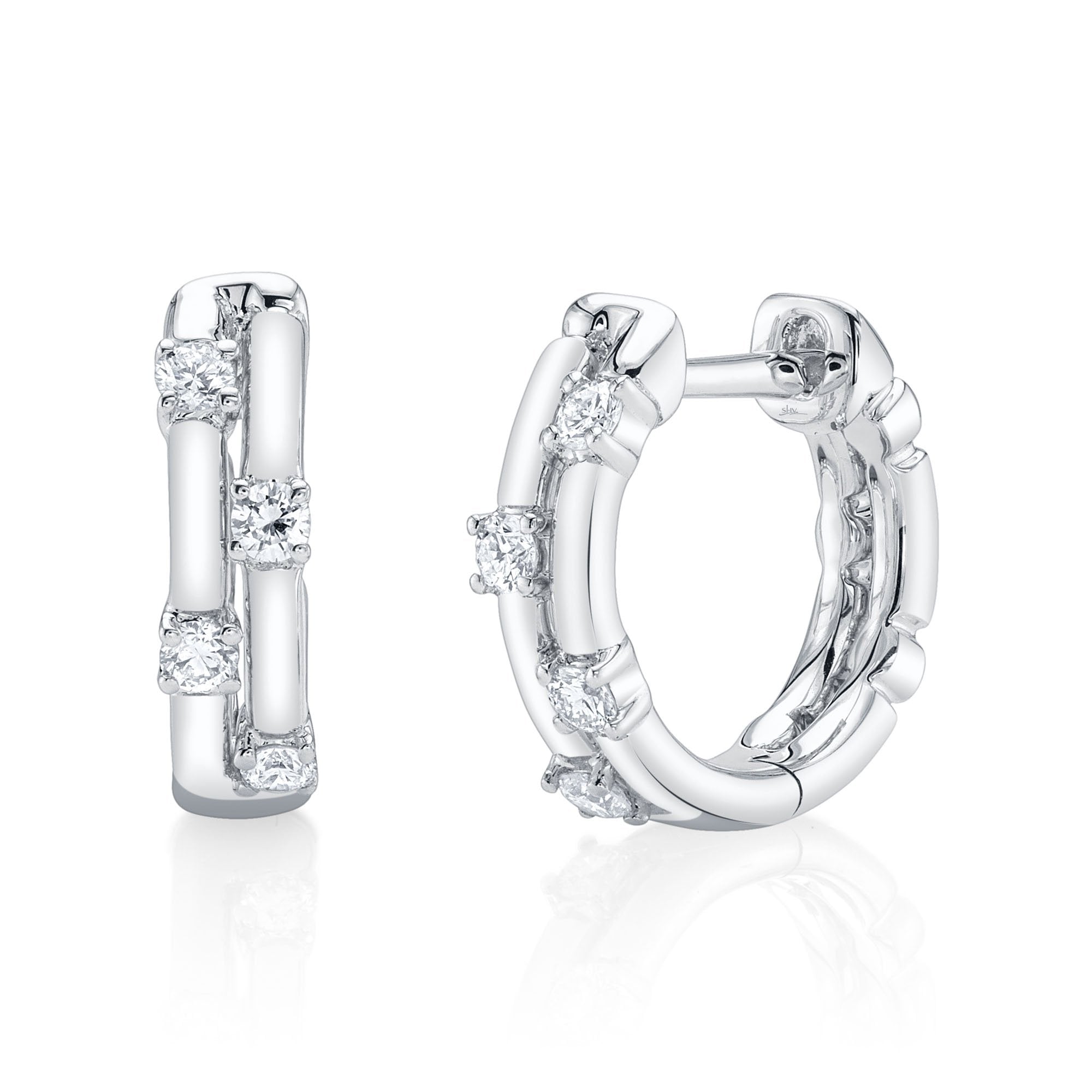 Shy Creation Diamond Huggie Earrings