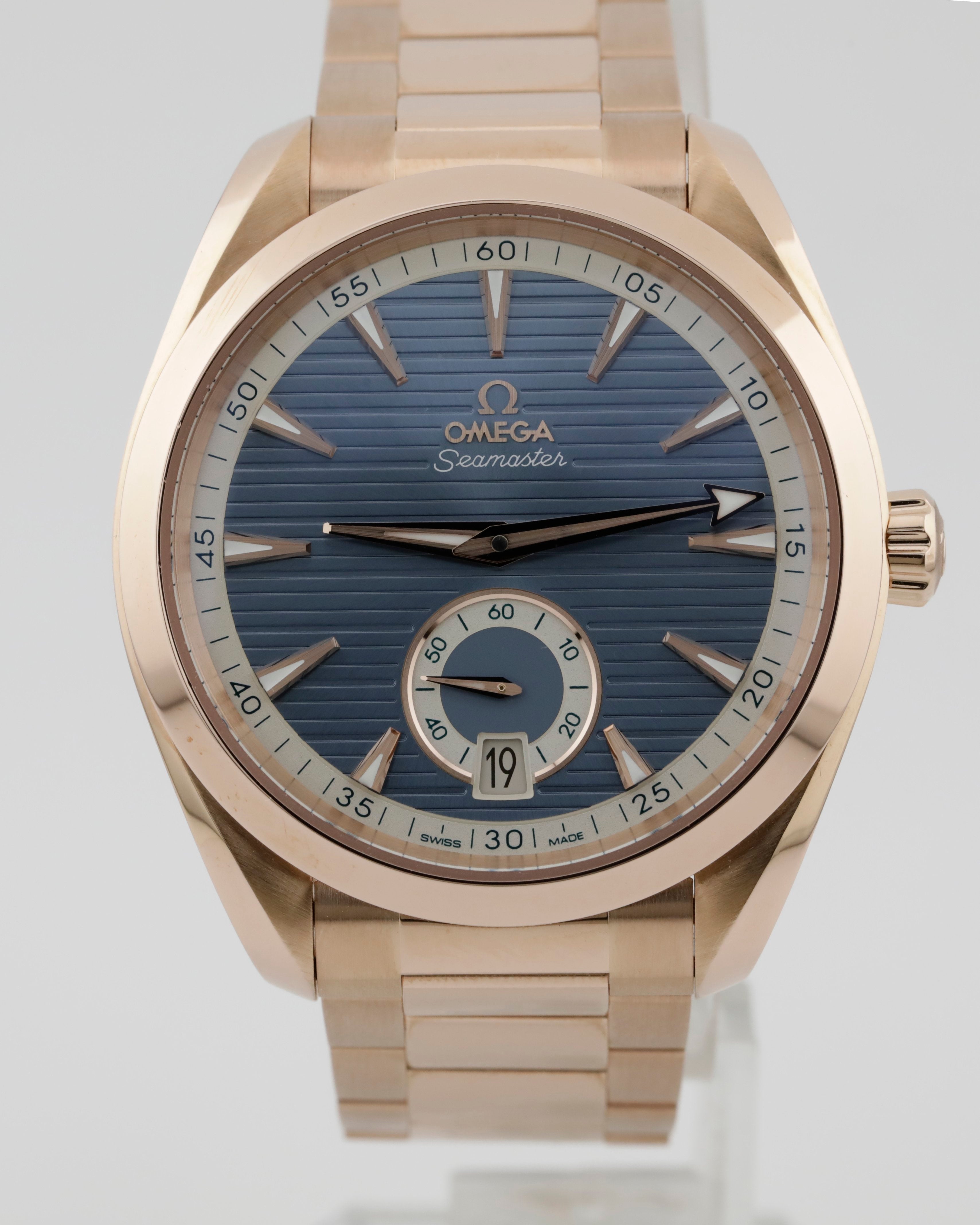 Pre-Owned Omega Seamaster Aqua Terra Small Seconds 18k Sedna Gold Ref 22050412103001