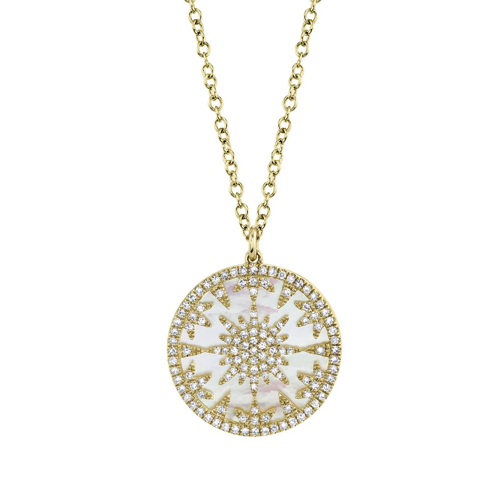 Shy Creation Mother of Pearl and Diamond Pendant