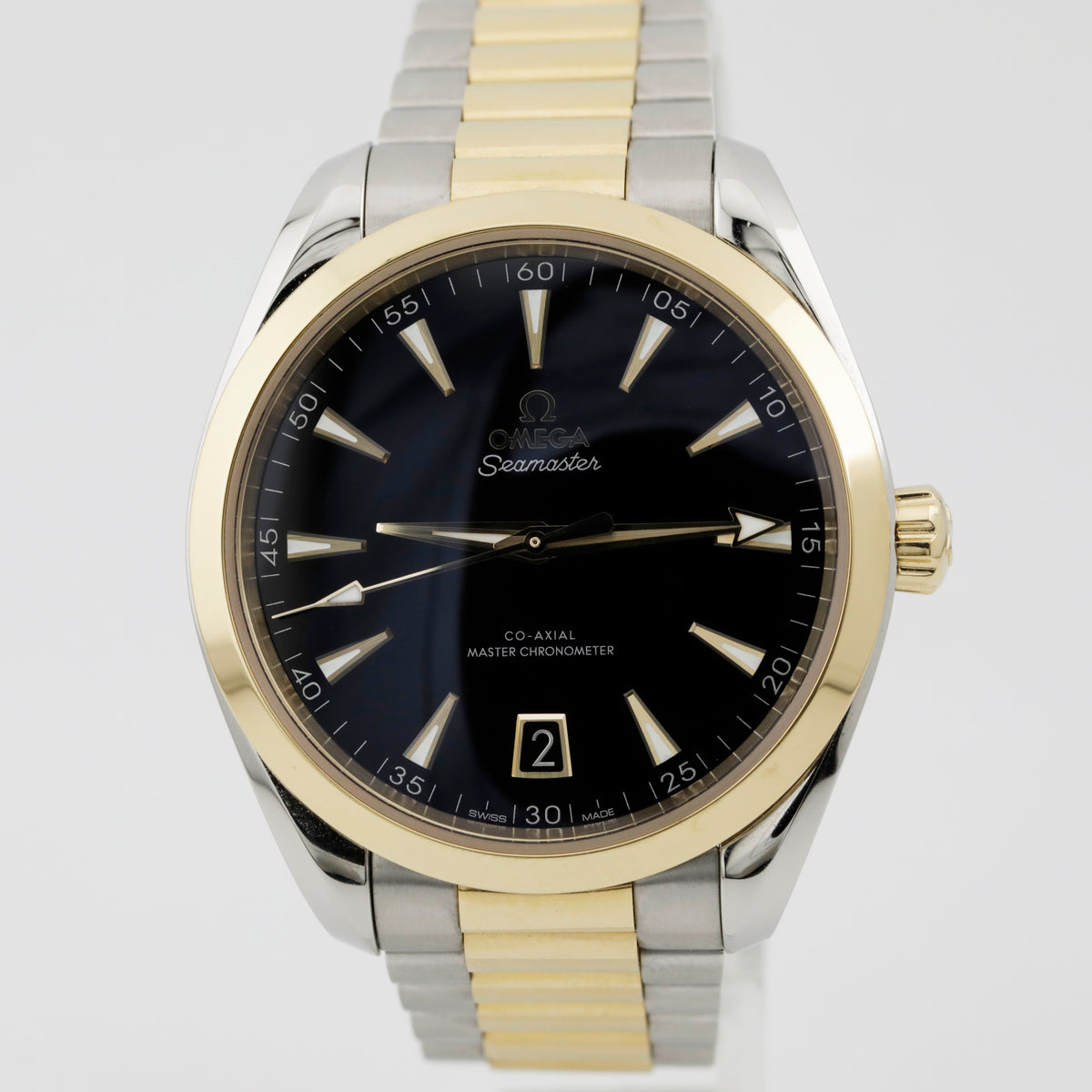 Pre Owned Omega Seamaster Aqua Terra Two Tone 18k Moonshine Gold Ref# 22020412101001