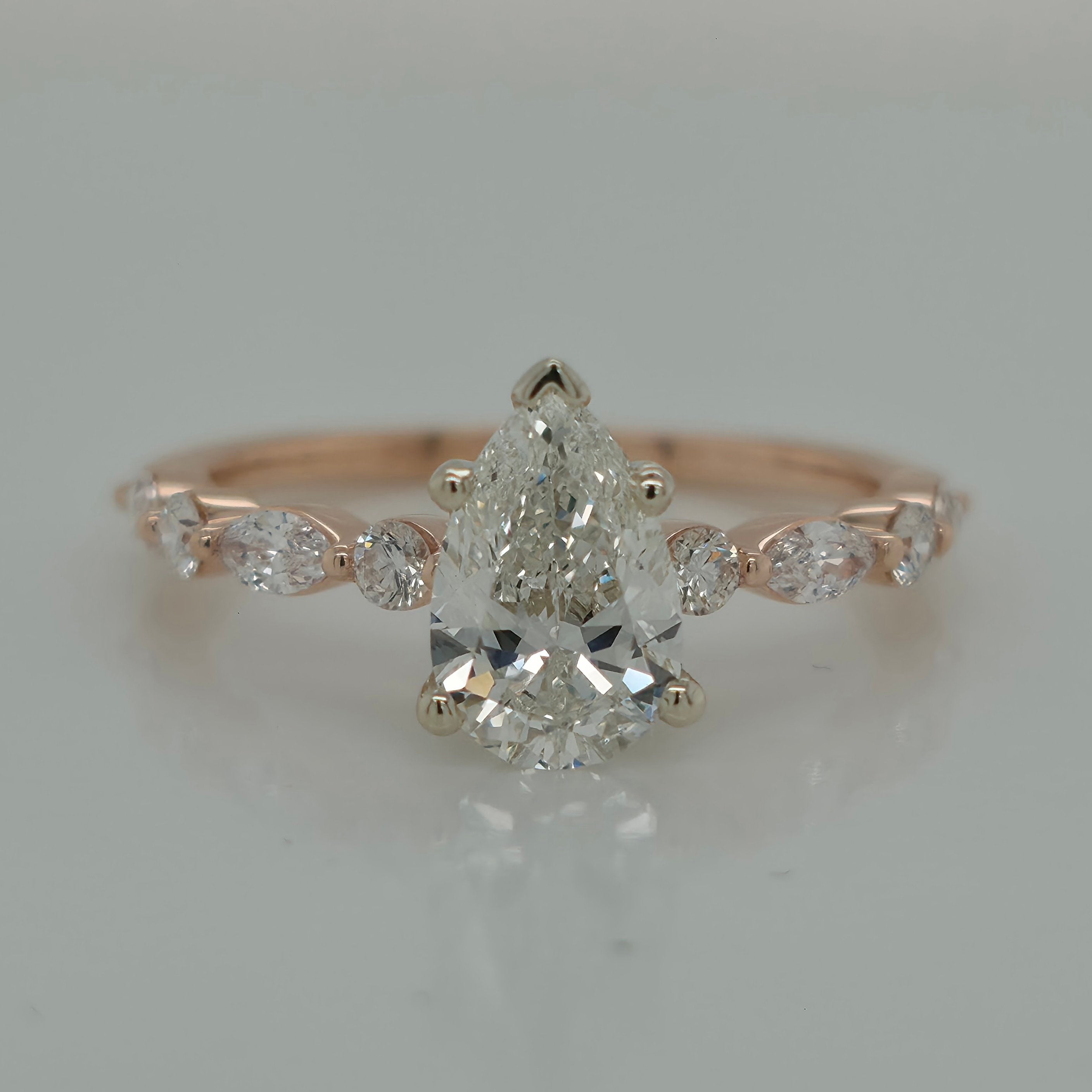 0.96ct Pear Shape Diamond Engagement Ring