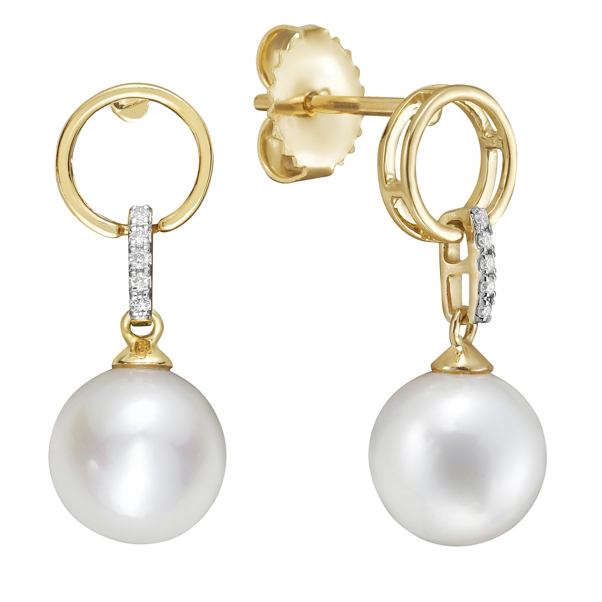 Pearl and Diamond Earrings