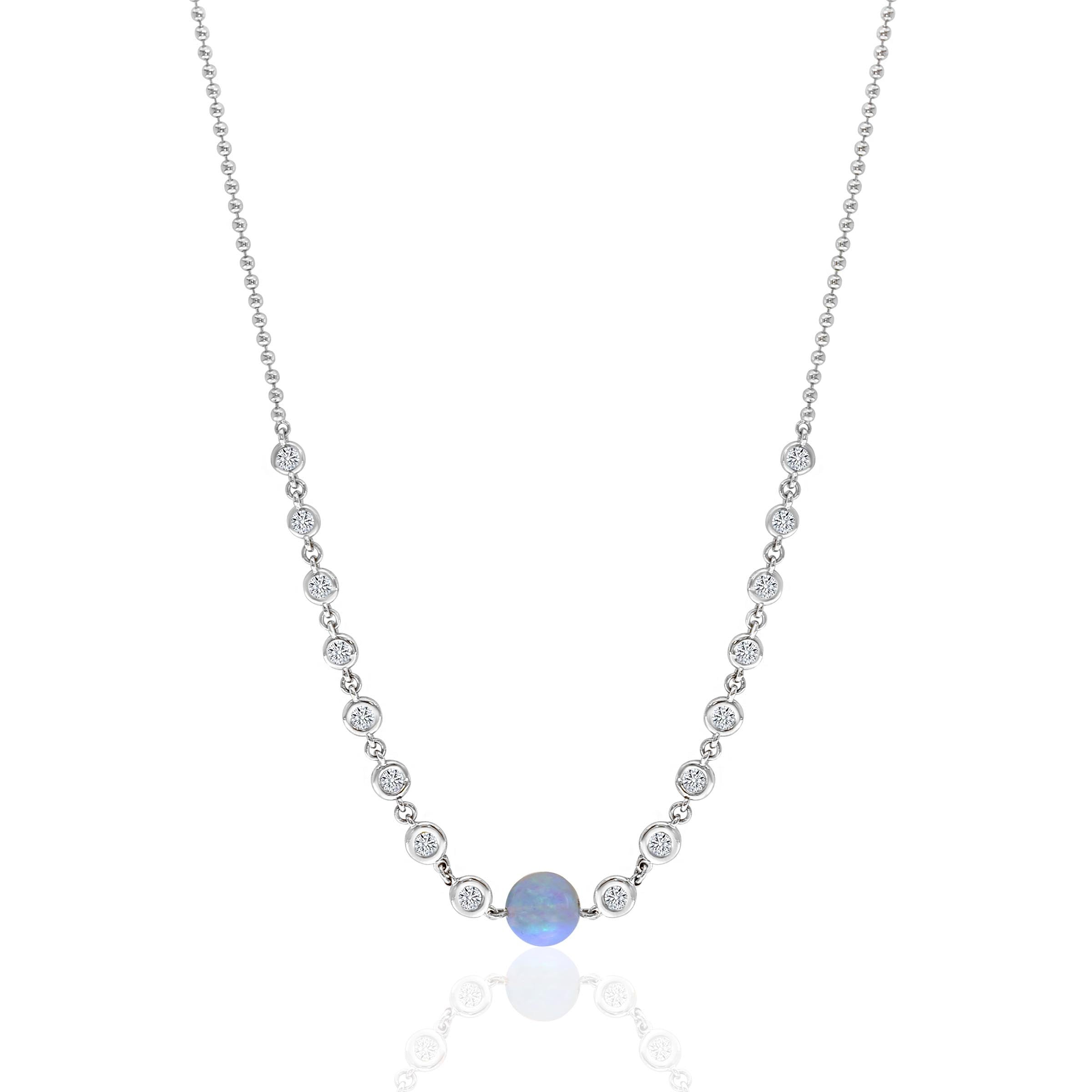Diamond and Opal Necklace