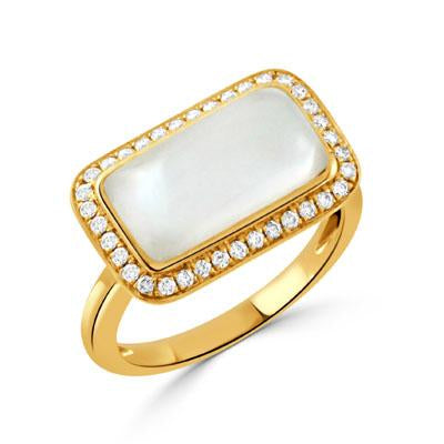 Doves Mother of Pearl and Diamond Ring