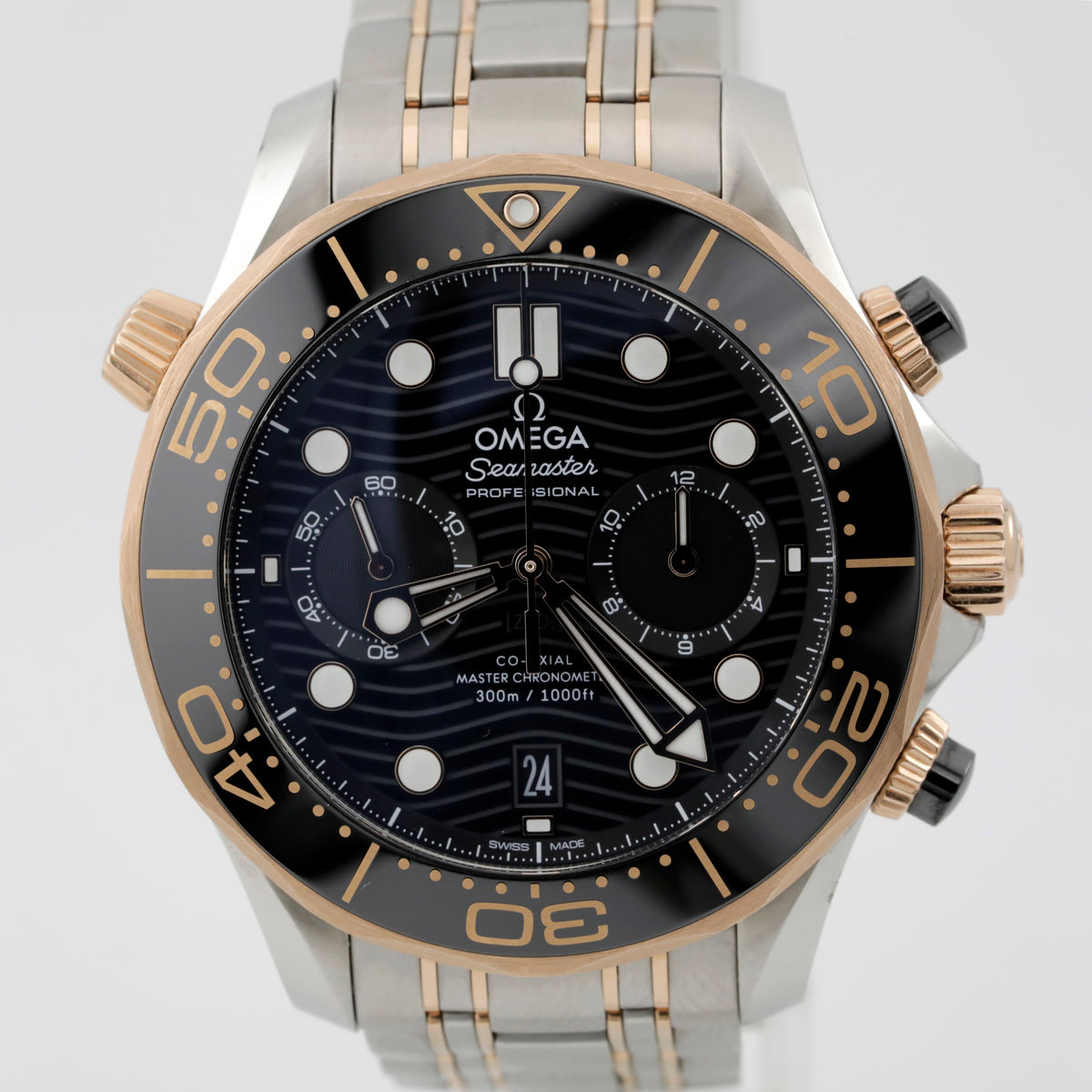 Pre Owned  Omega Seamaster Diver 300m Chronograph Two Tone Ref# 21020445101001