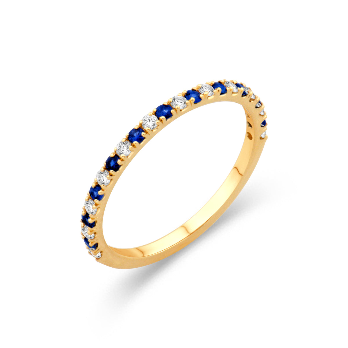 Diamond and Blue Sapphire Band
