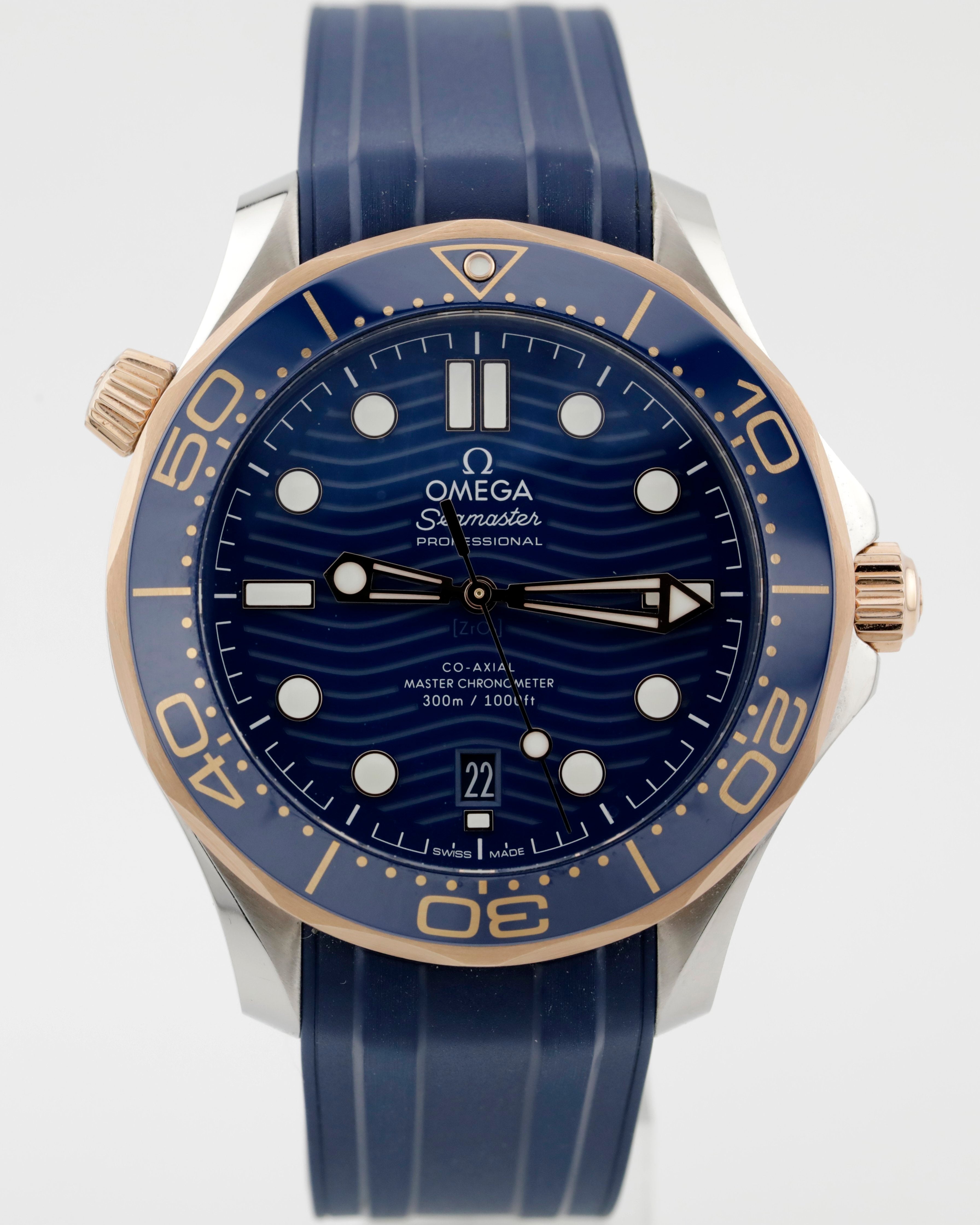 Pre Owned Omega Seamaster Diver 300m Two Tone Ref# 21022422003002