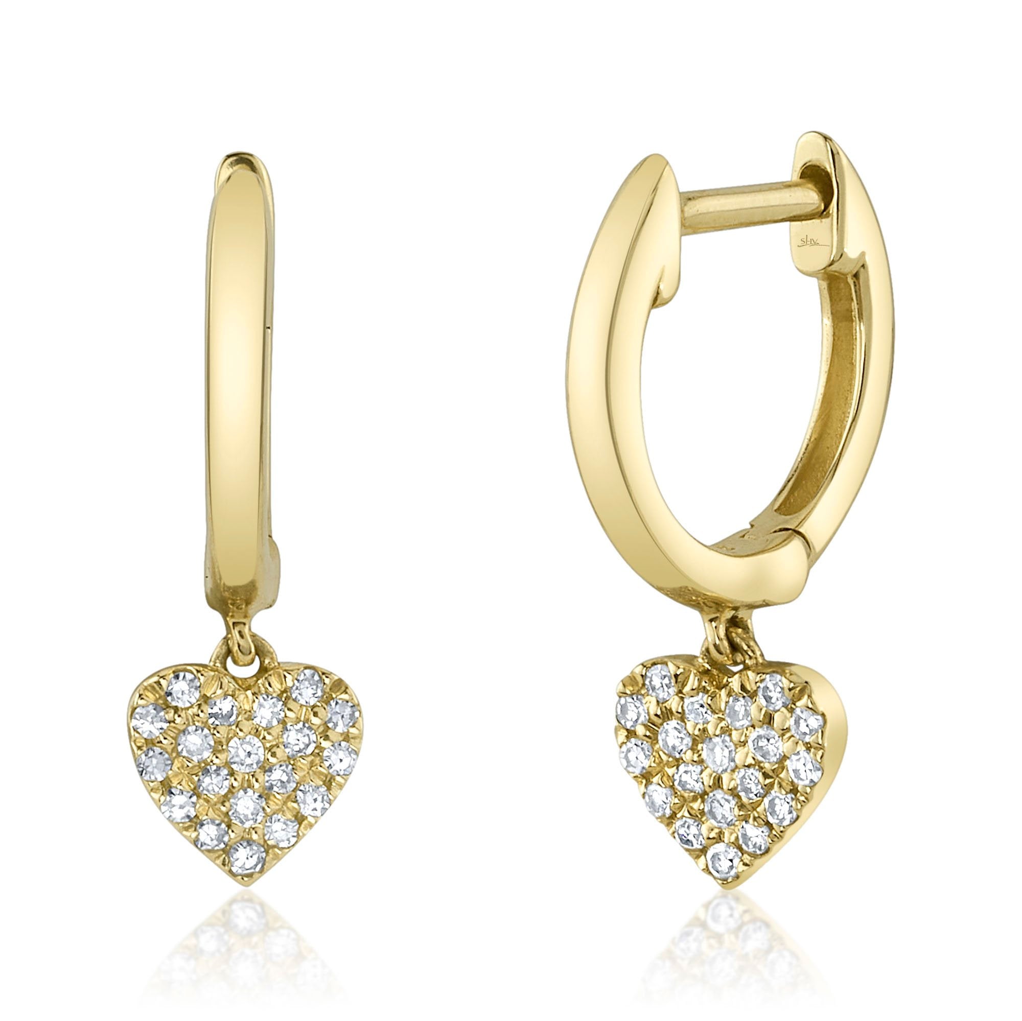 Shy Creation Diamond Heart Earrings