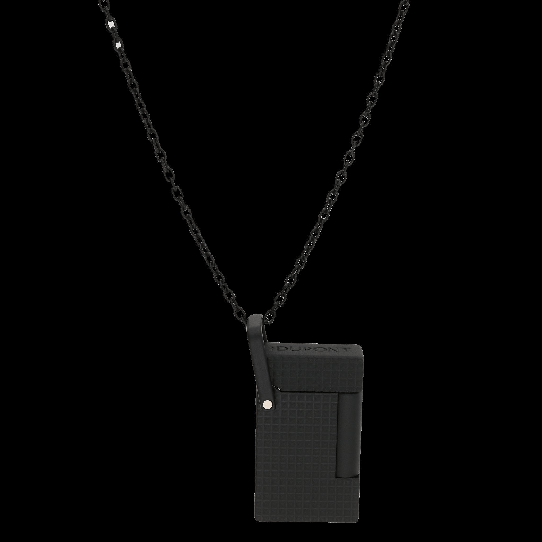 S.T. Dupont Lighter Necklace Black Matte Diamond head