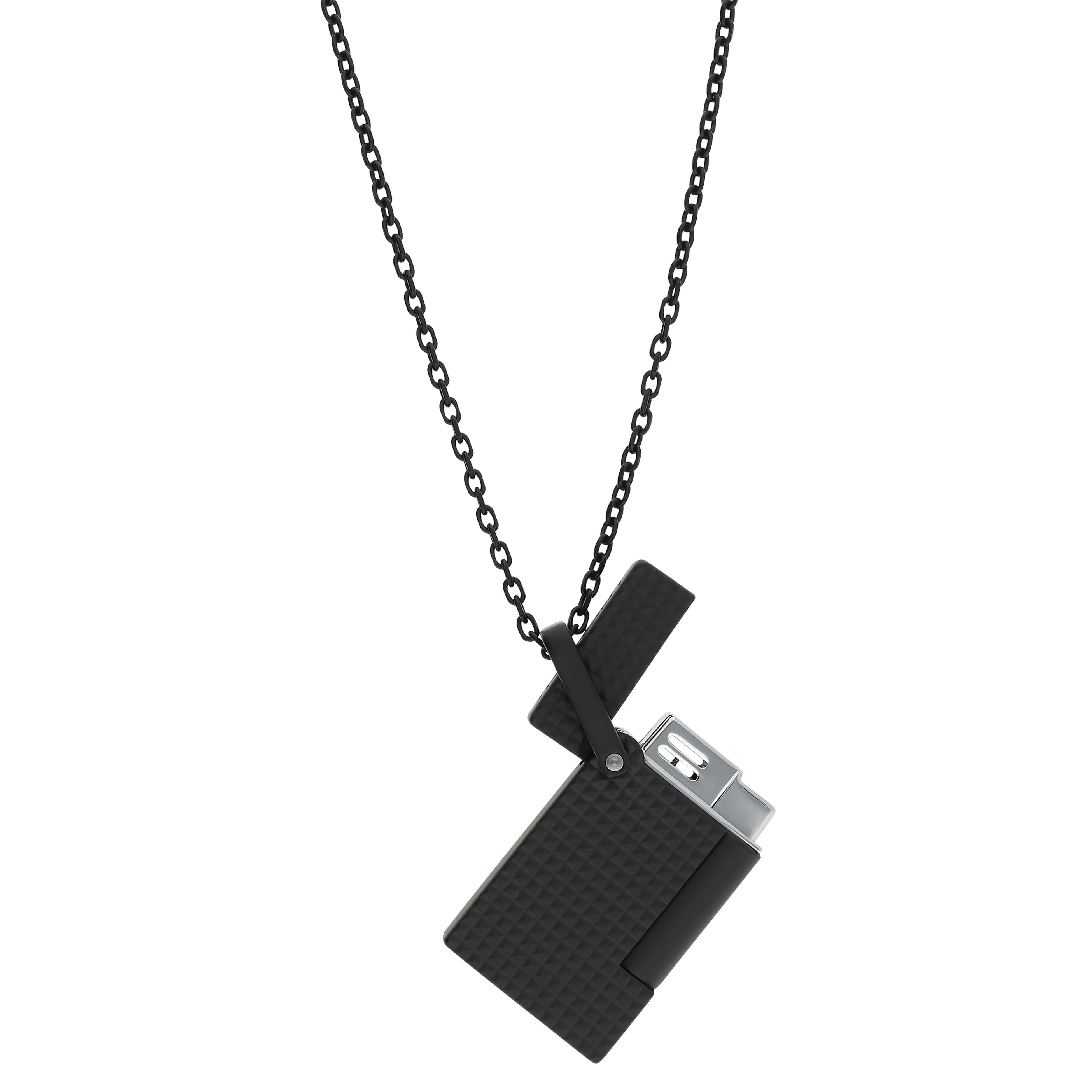 S.T. Dupont Lighter Necklace Black Matte Diamond head