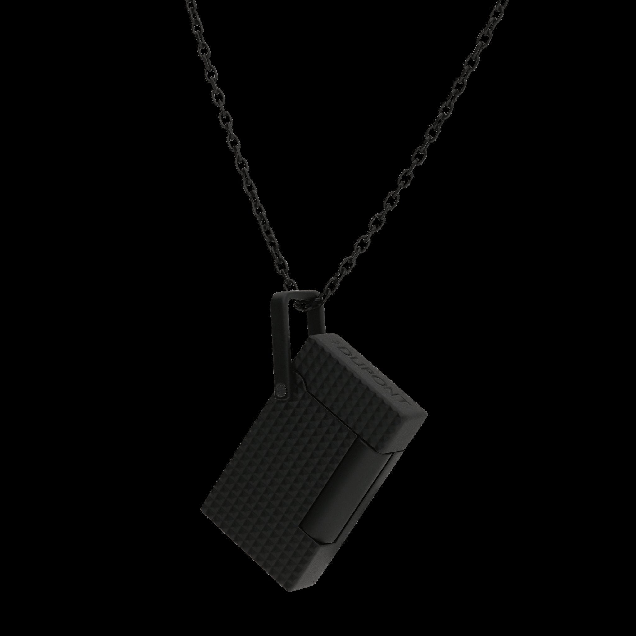 S.T. Dupont Lighter Necklace Black Matte Diamond head