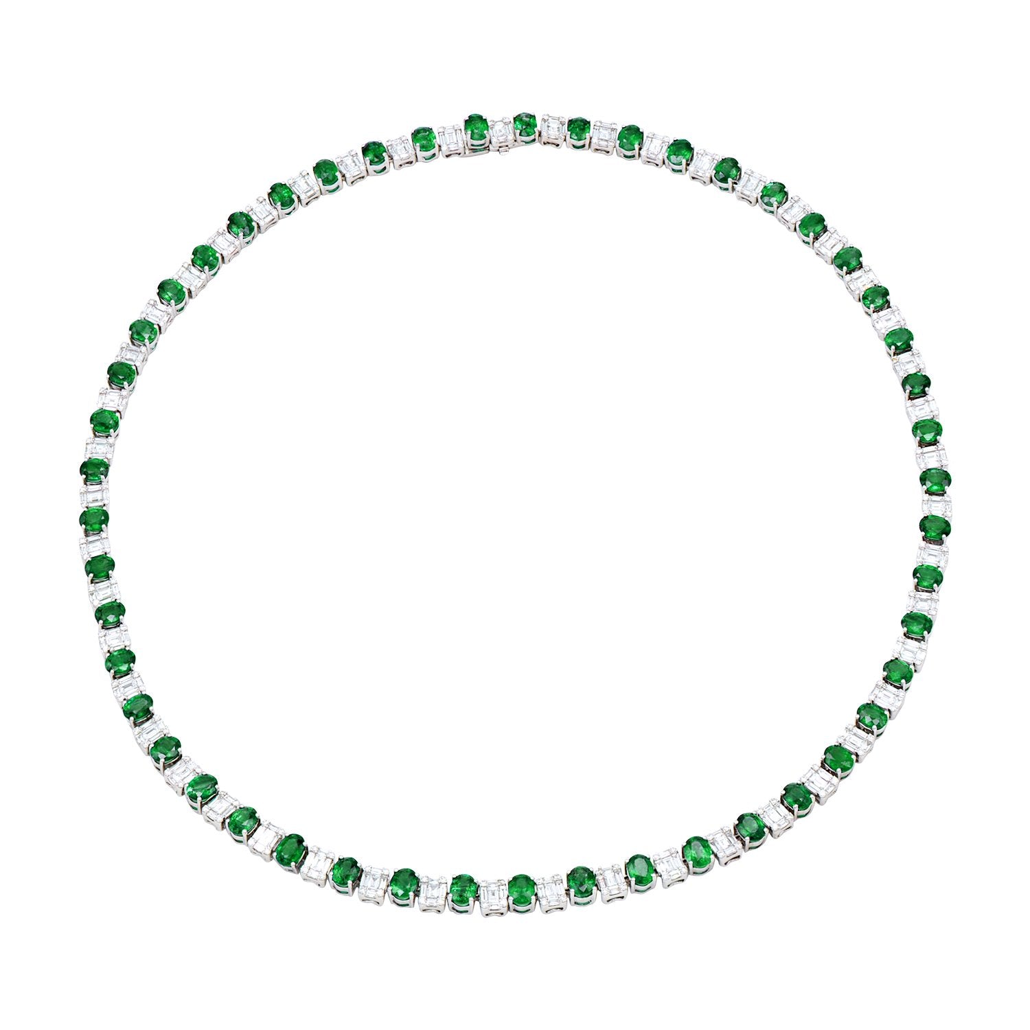 Diamond and Green Emerald Ncklace