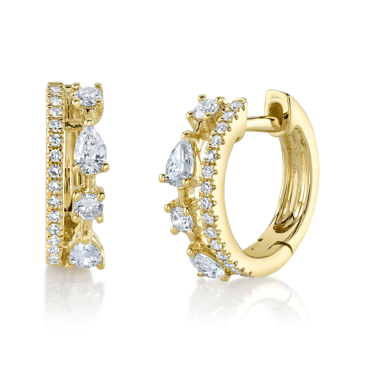 Shy Creation Diamond Huggie Earrings