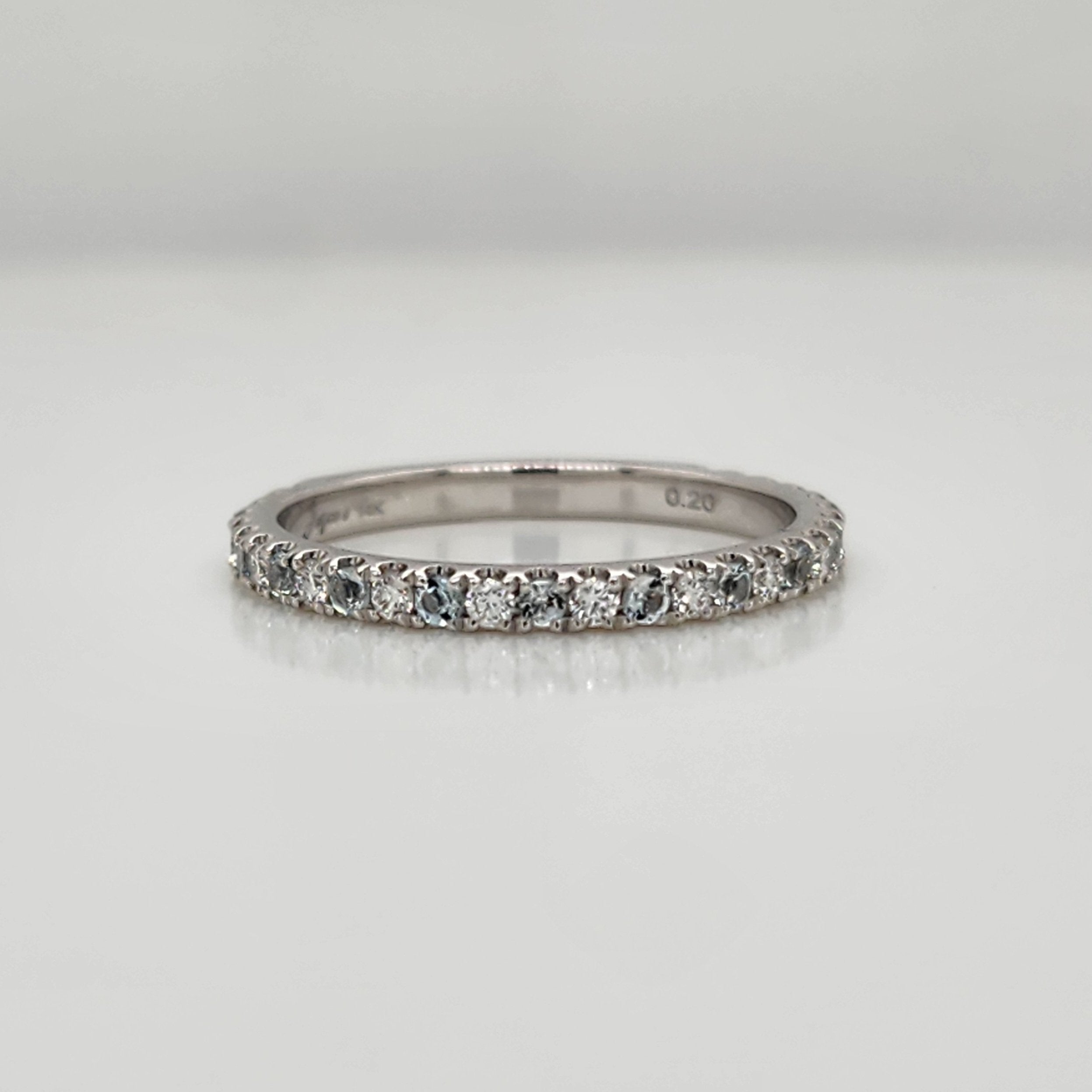 Diamond and Aquamarine Birthstone Band