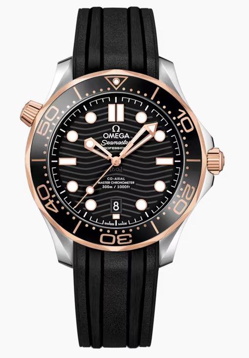 Omega Seamaster Diver 300M Two Tone 18k Sedna Gold Ref# 21022422001002