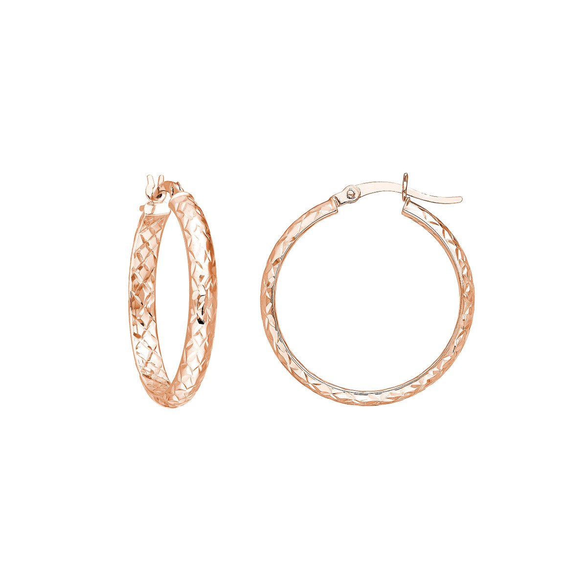 Diamond Cut Hoop Earrings