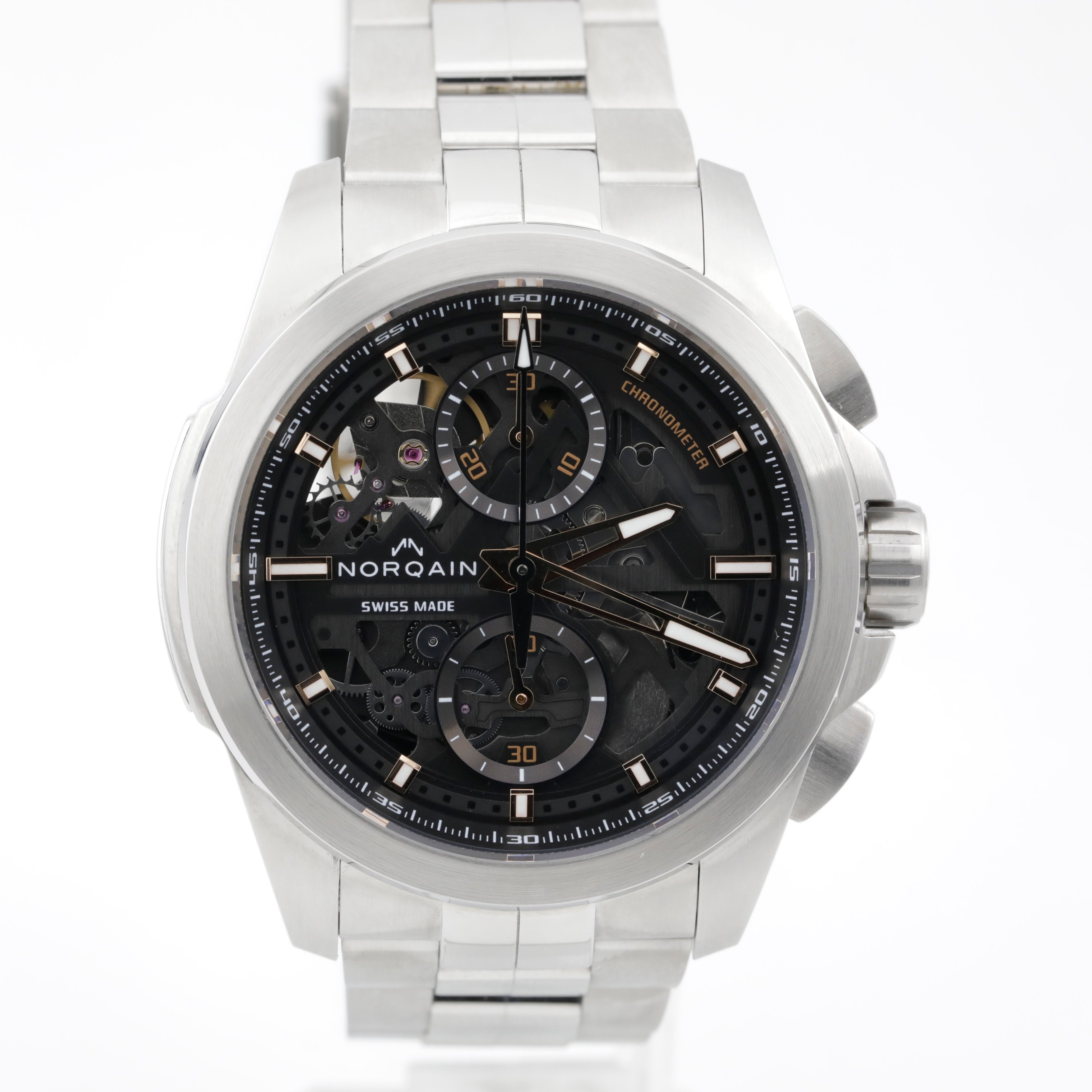 Pre Owned Norqain Independence Skeleton Chrono 42 Ref# NN3200SC/B323/102SKC