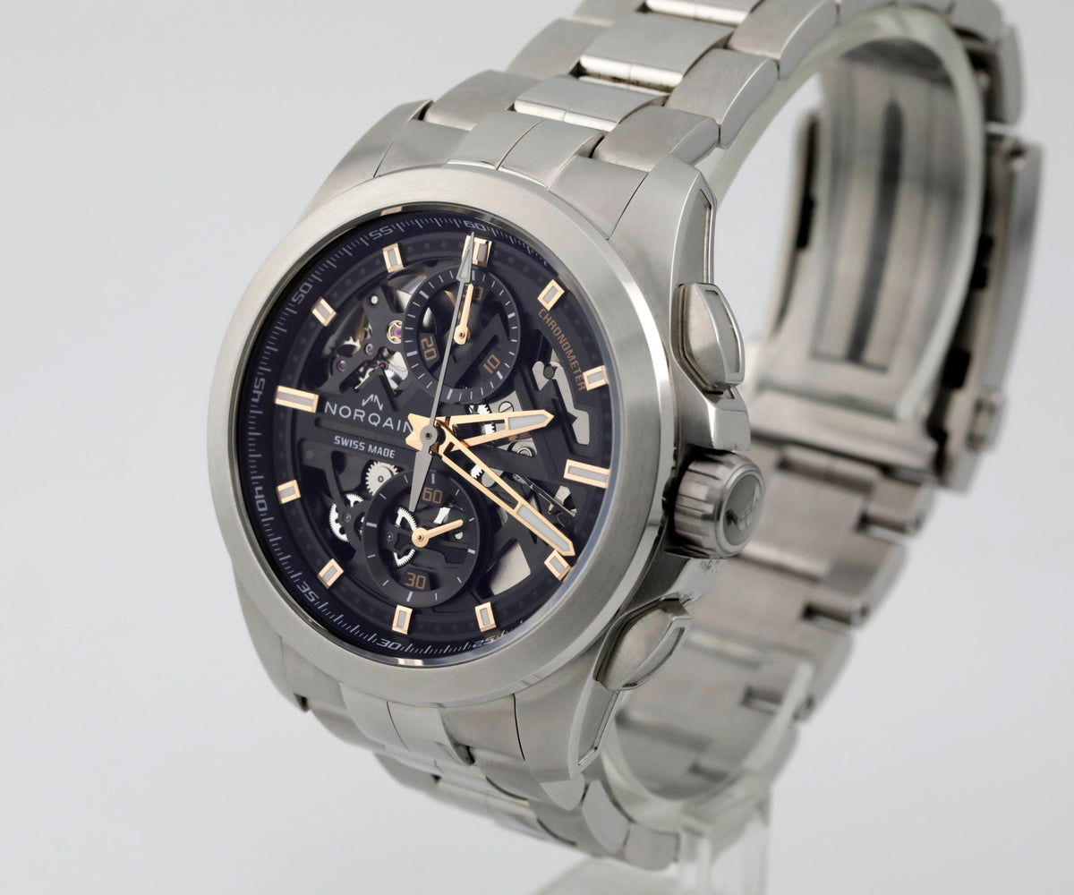Pre Owned Norqain Independence Skeleton Chrono 42 Ref# NN3200SC/B323/102SKC