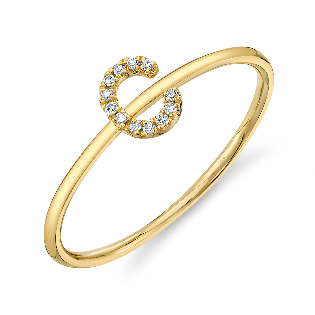 Shy Creation Diamond Initial Ring