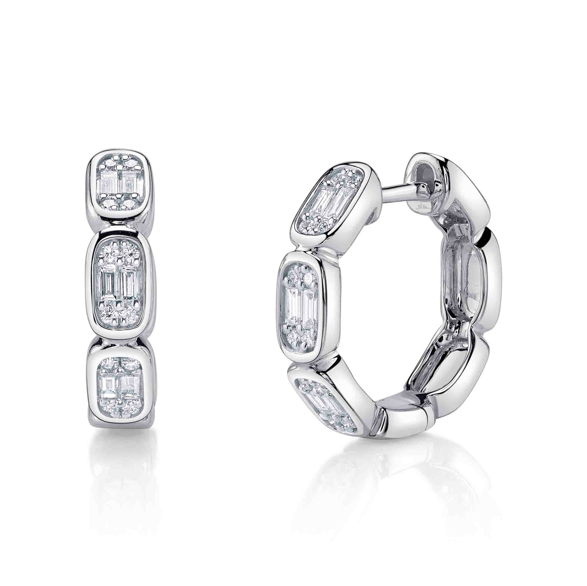 Shy Creation Diamond Huggie Earrings