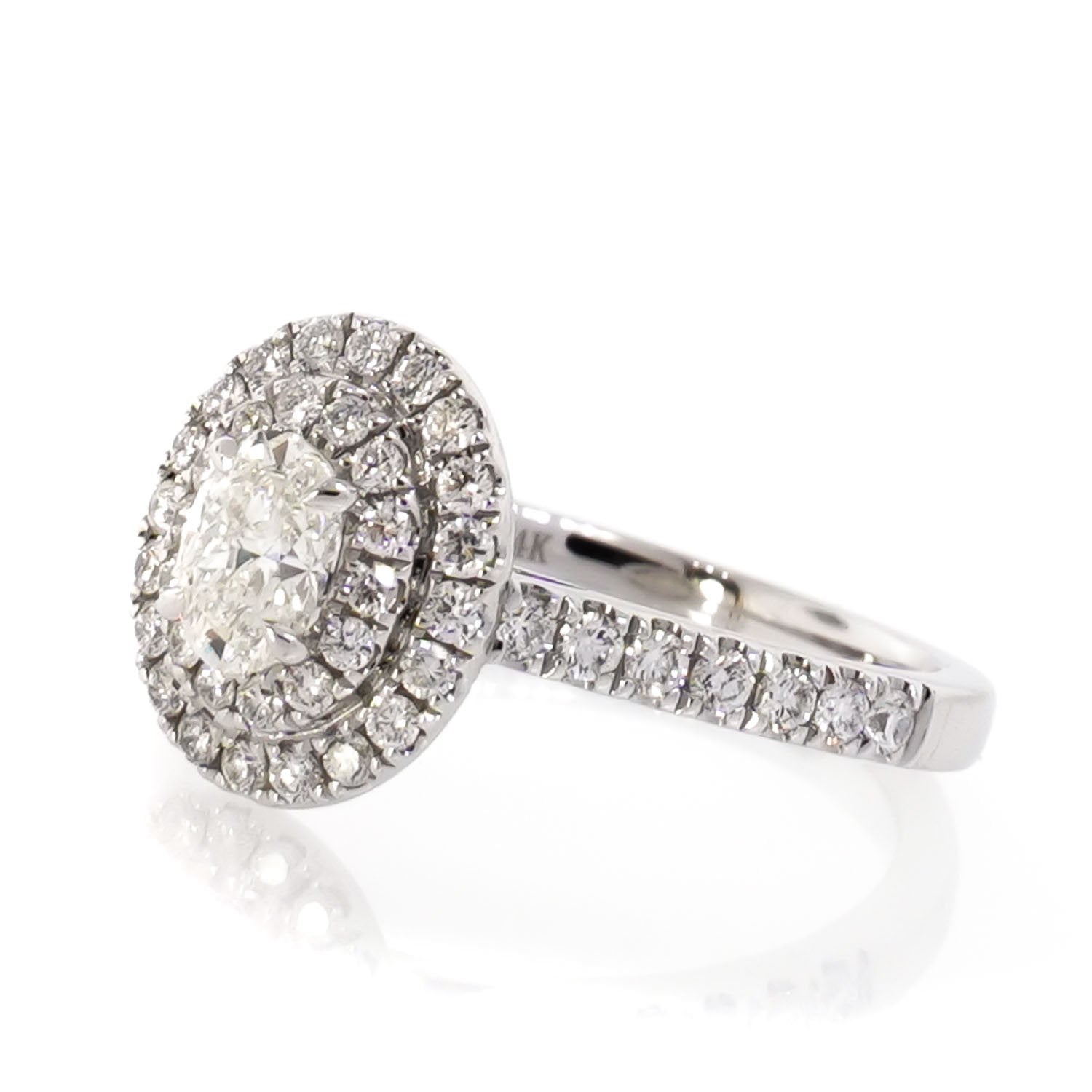 0.41ct Oval Shaped Diamond Double Halo Engagement Ring