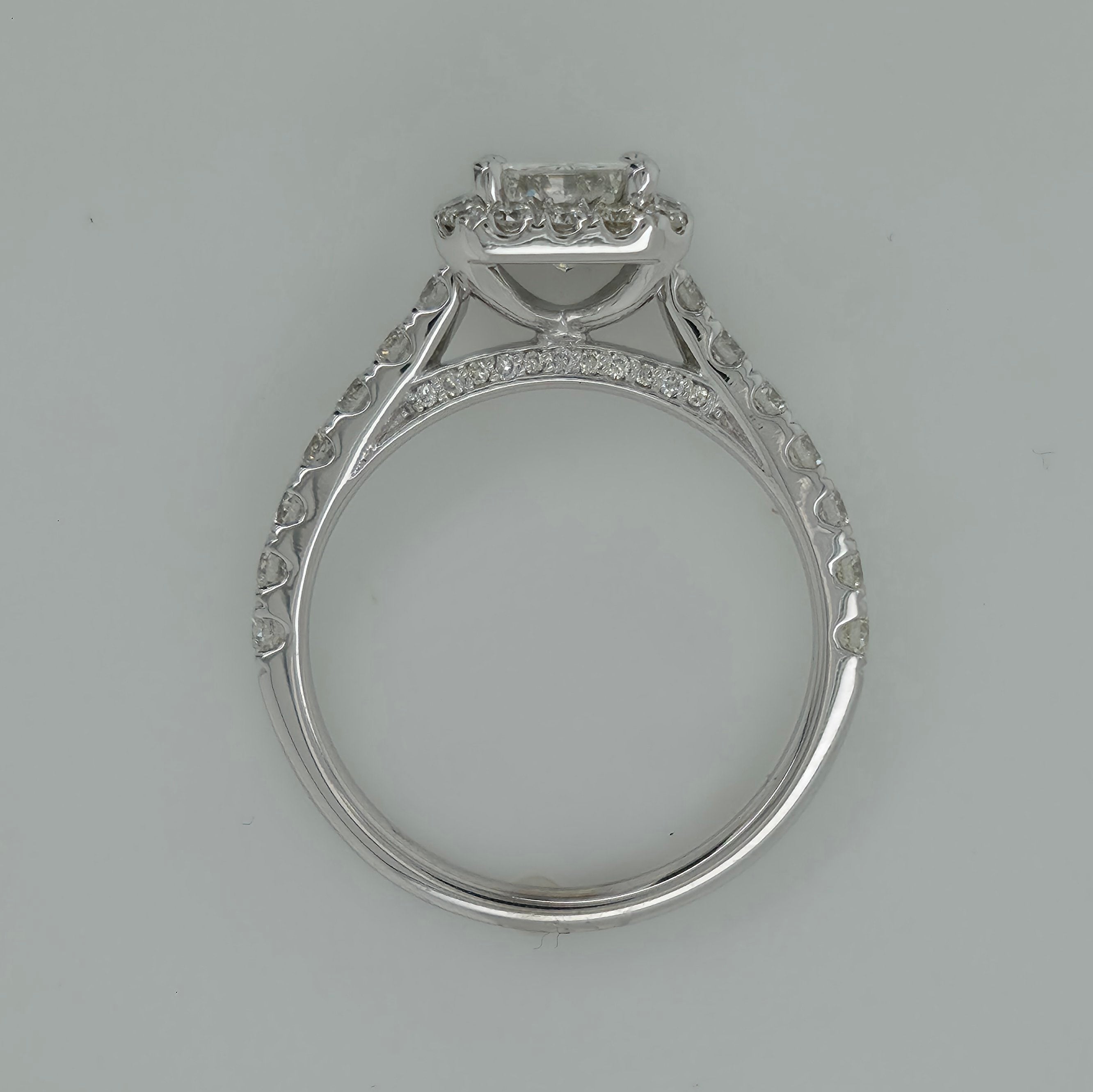 1.01ct Radiant Diamond Halo Engagement Ring