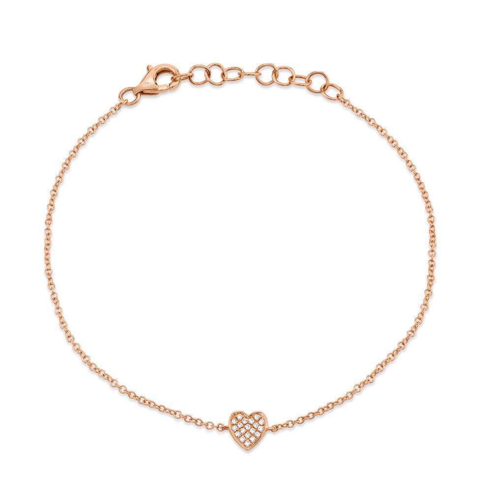 Shy Creation Pave Diamond Heart Bracelet