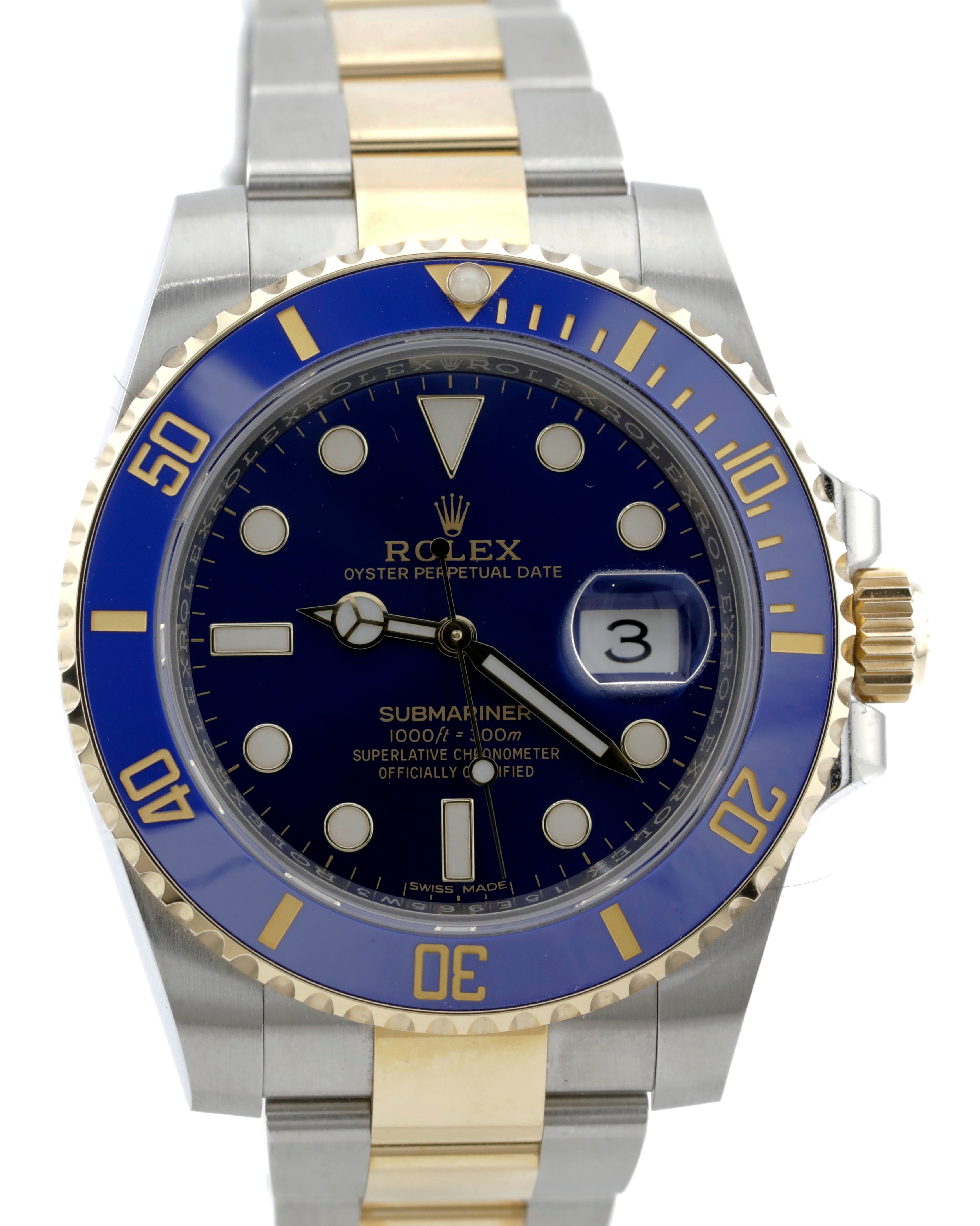 Pre Owned Rolex Submariner Date Bluesy Ref# 116613LB