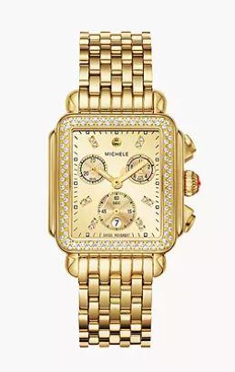 Michele Deco Diamond High Shine 18k Gold-Plated Ref# MWW06A000806