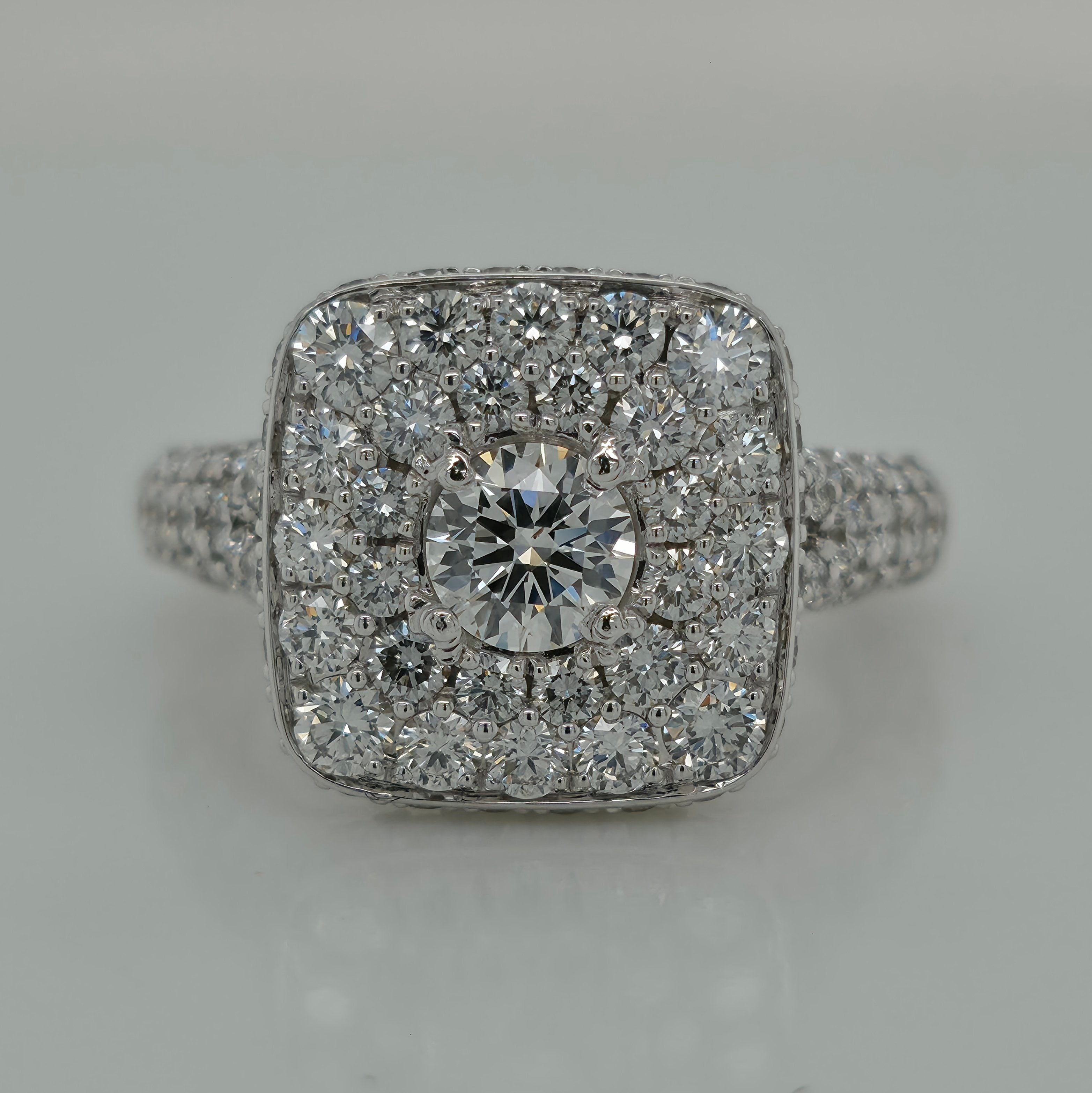 0.50ct Round Diamond Pave Engagement Ring