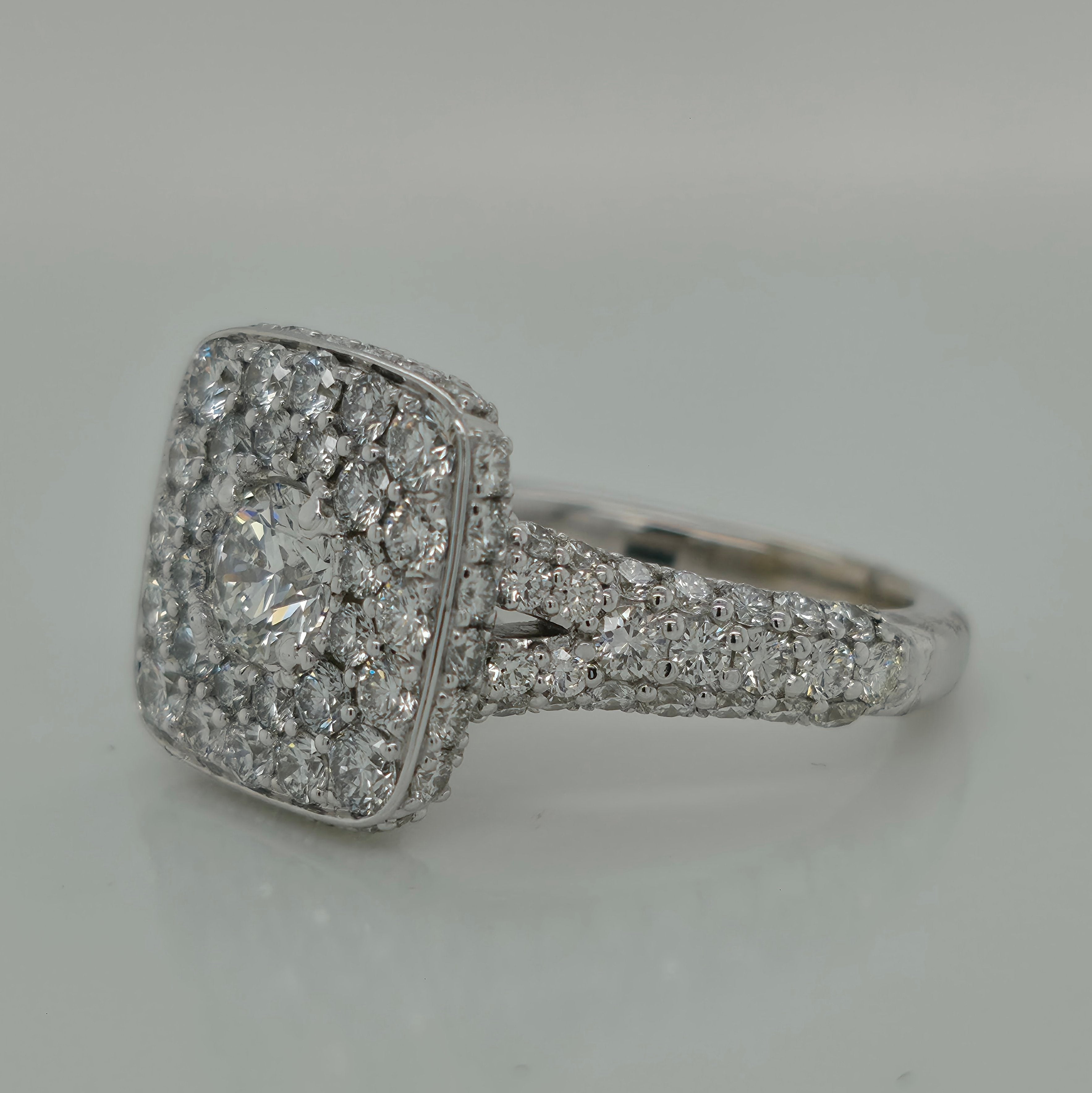 0.50ct Round Diamond Pave Engagement Ring